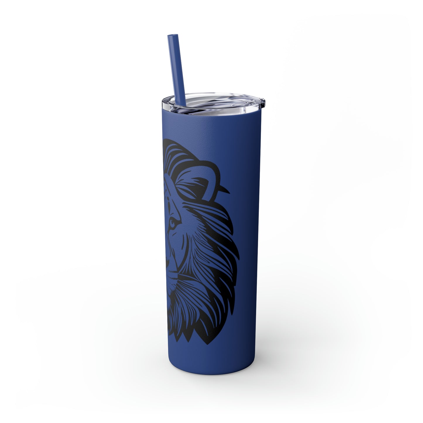 Skinny Tumbler with Straw, 20oz - Lion Face