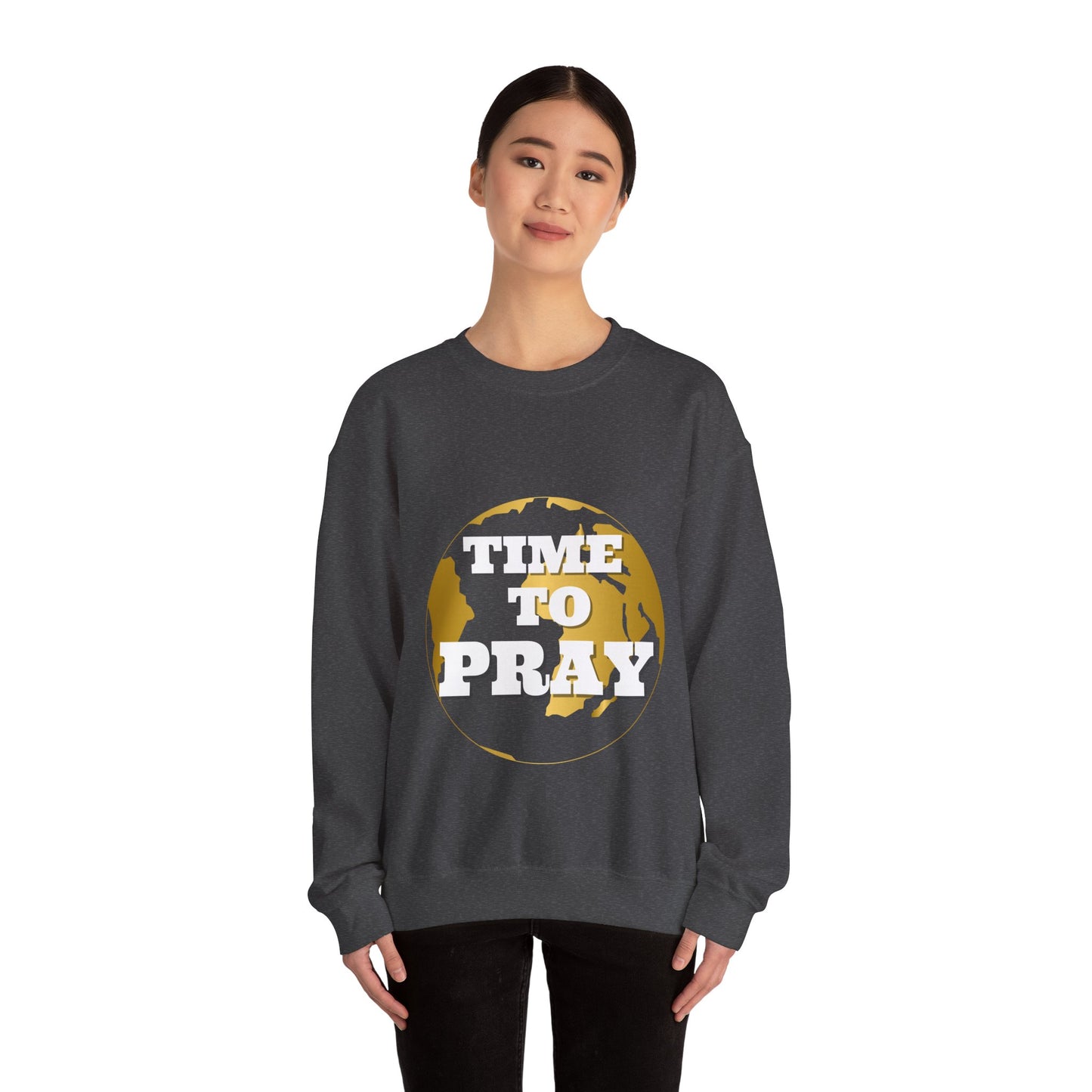 Unisex Heavy Blend™ Crewneck Sweatshirt Time to Pray for Peace Design