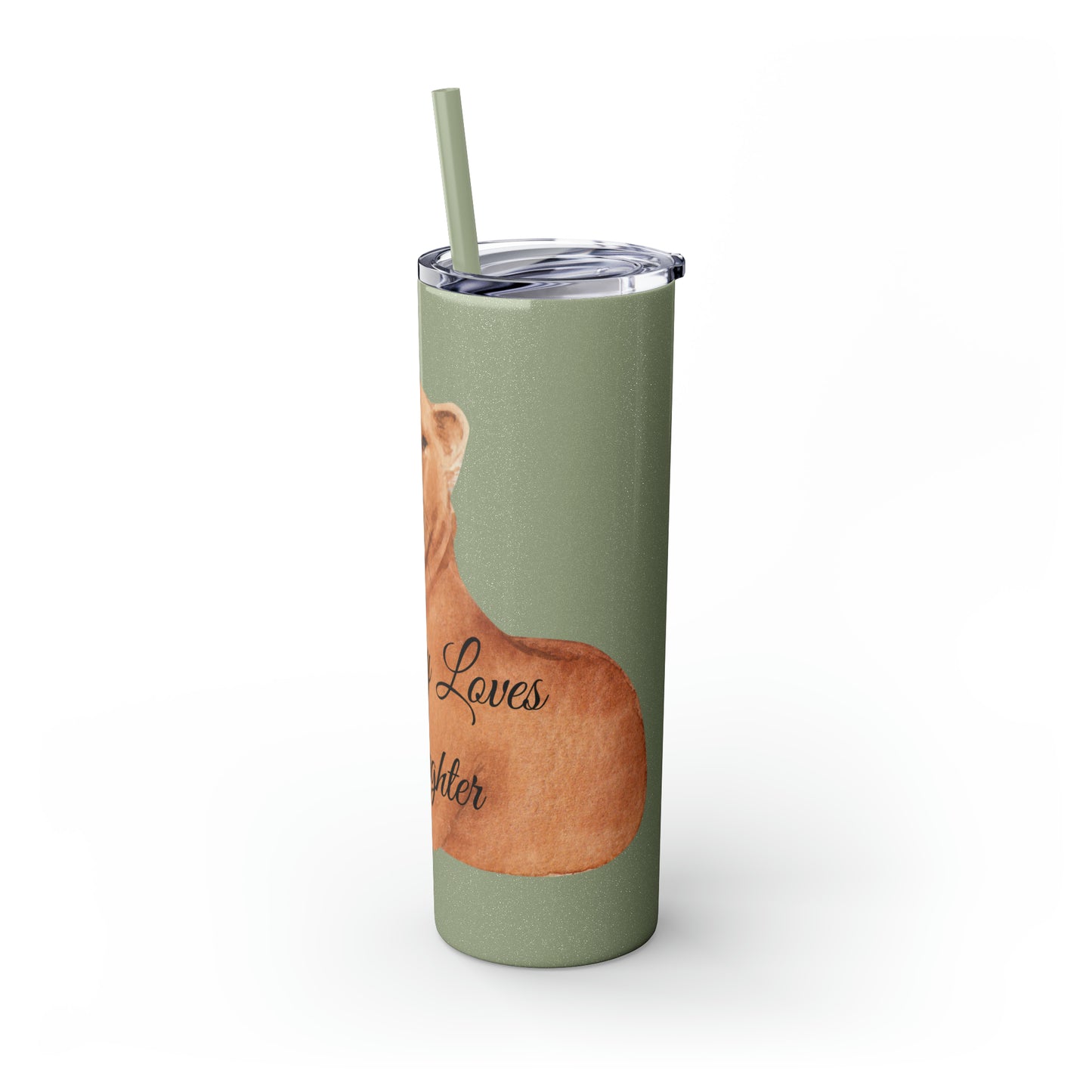 Skinny Tumbler with Straw 20oz - Lion