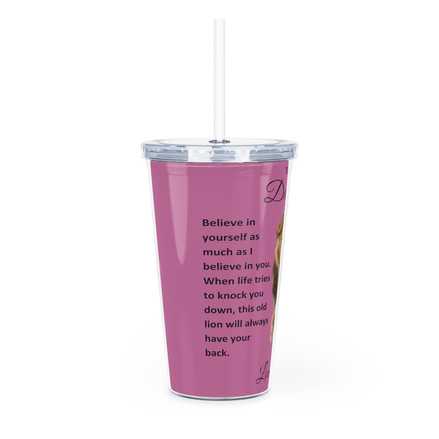 To My Daughter from Dad Plastic Tumbler with Straw Pink