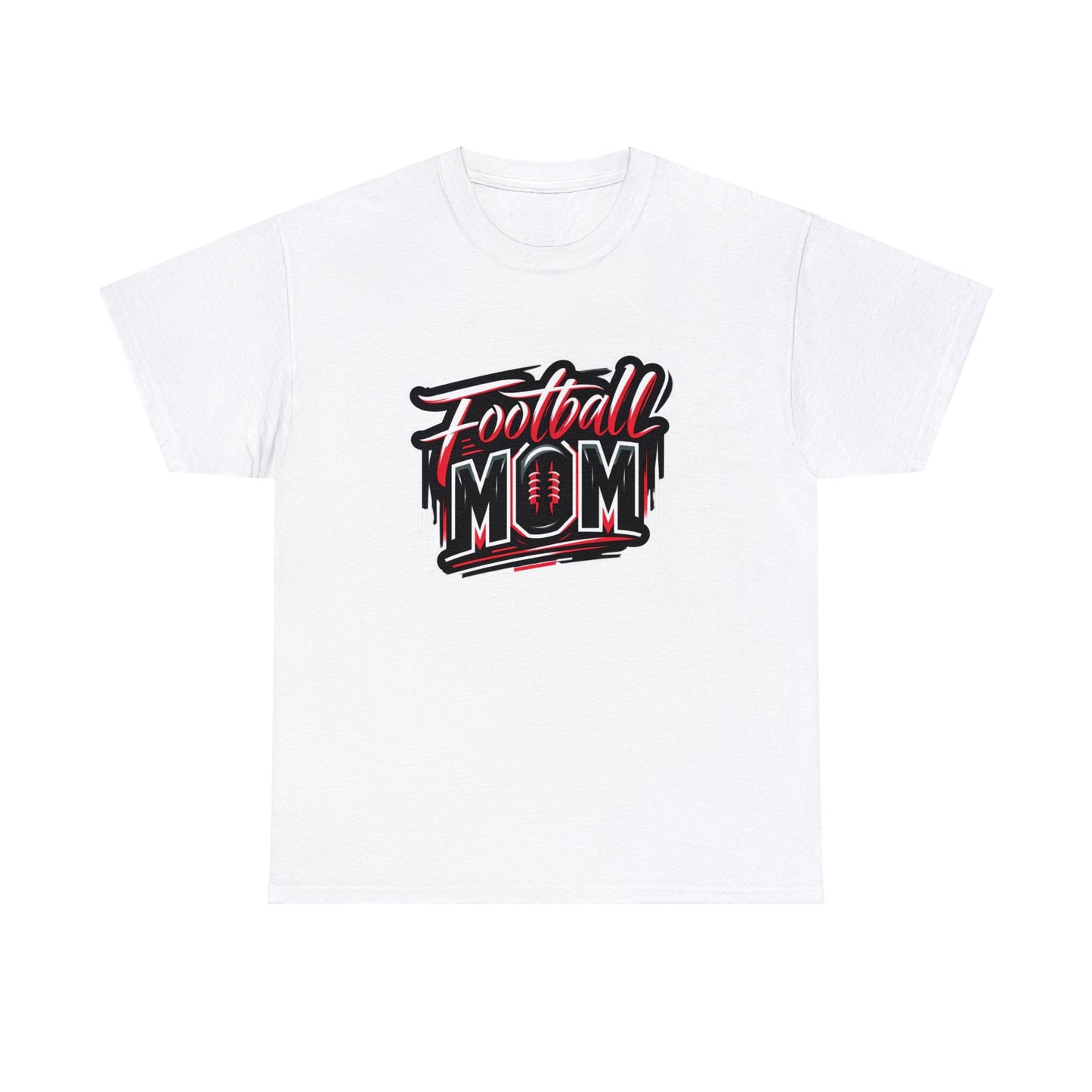 Football Mom Red and Black Design Unisex Heavy Cotton Tee