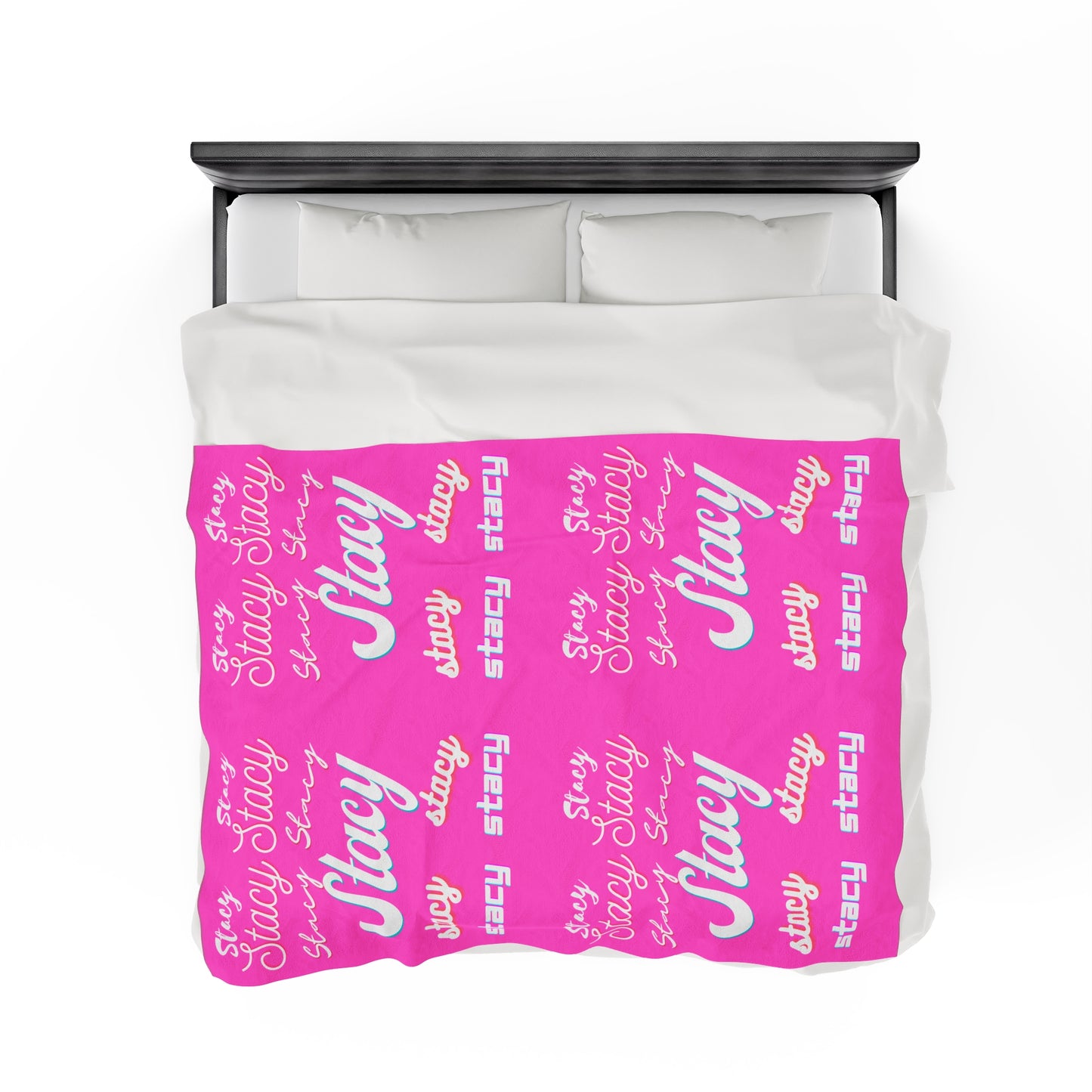 Personalize this Velveteen Plush Blanket with Name for Valentine's Day-Light Pink