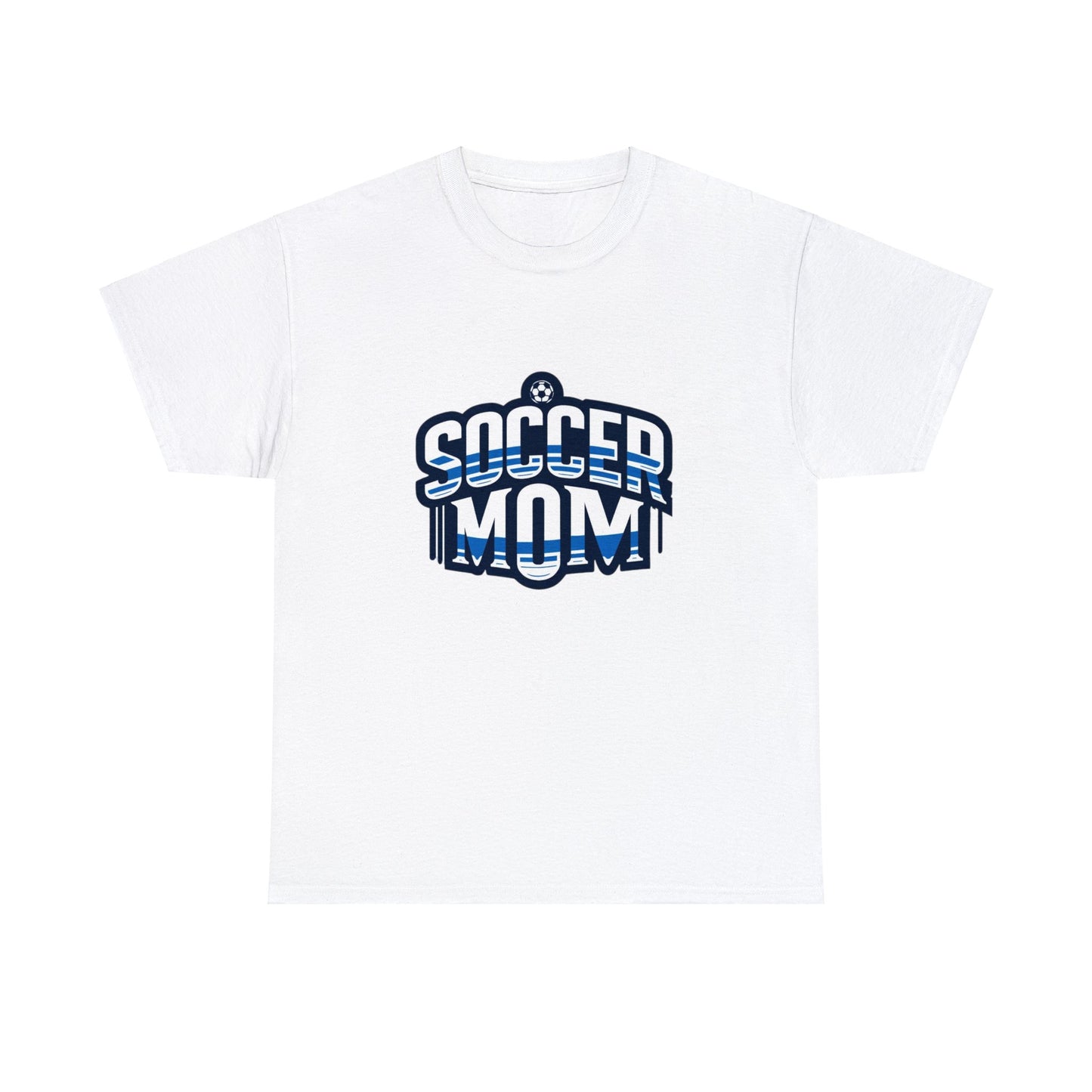 Soccer Mom Blue and White Design Unisex Heavy Cotton Tee