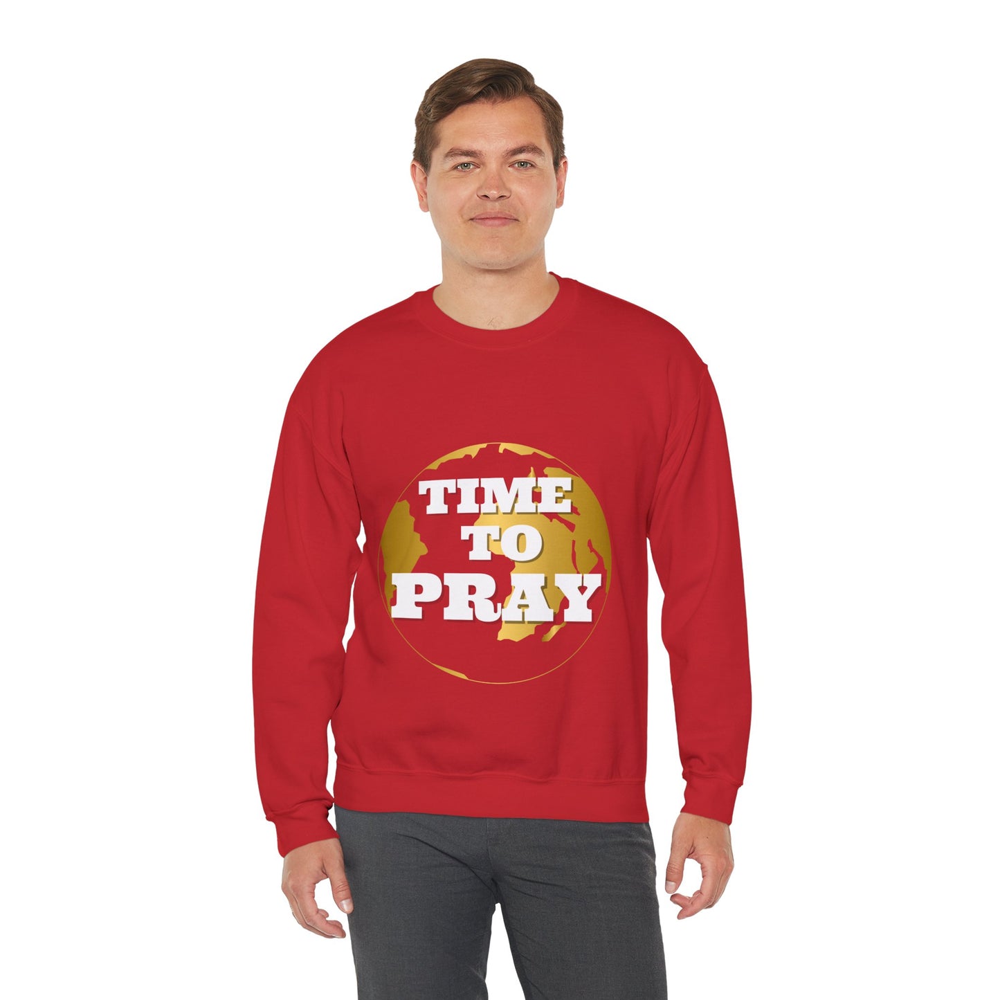 Unisex Heavy Blend™ Crewneck Sweatshirt Time to Pray for Peace Design