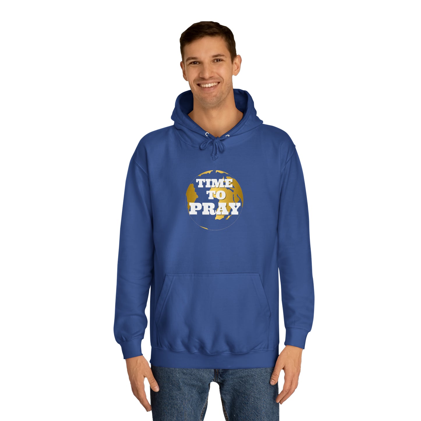 Unisex College Hoodie Time to Pray for Peace Design