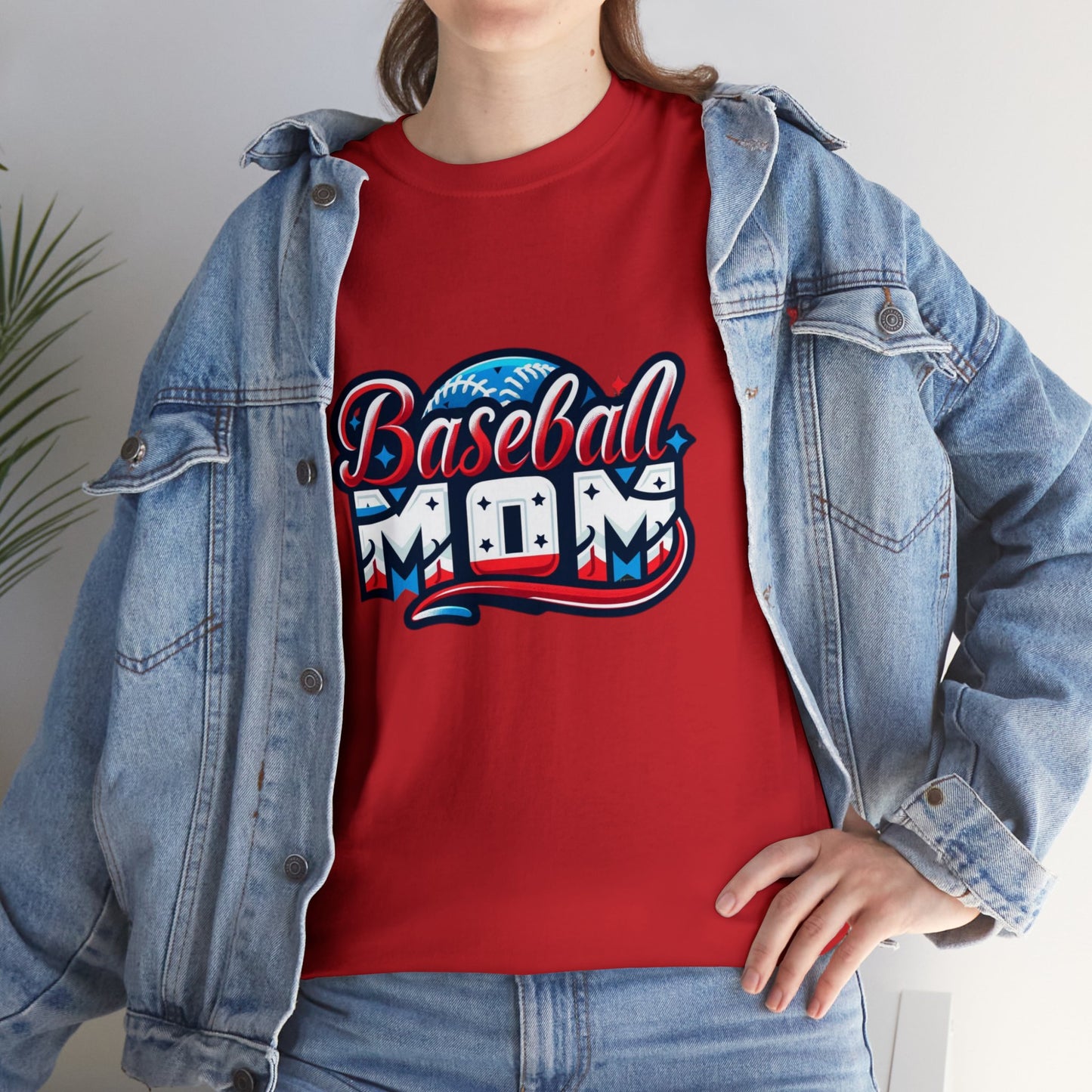 Baseball Mom Unisex Heavy Cotton Tshirt