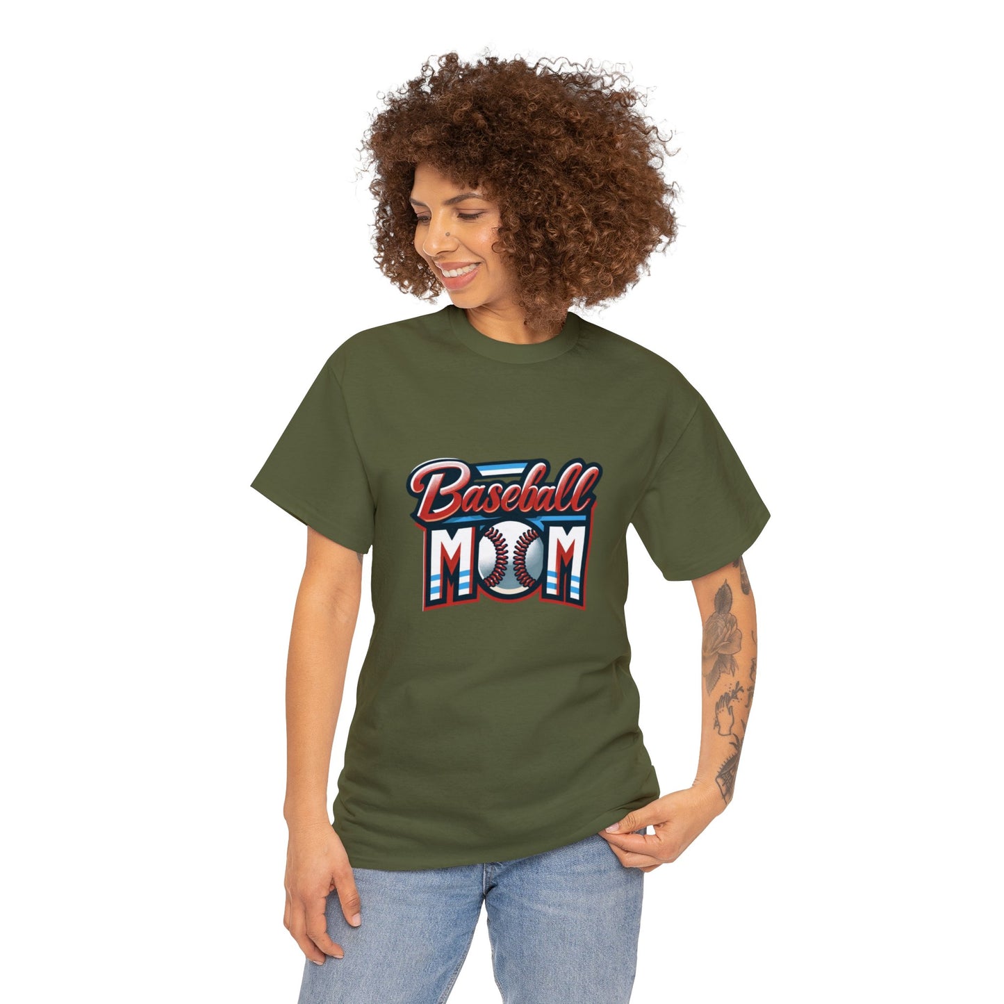 Baseball Mom Game Ball Design Unisex Heavy Cotton Tee