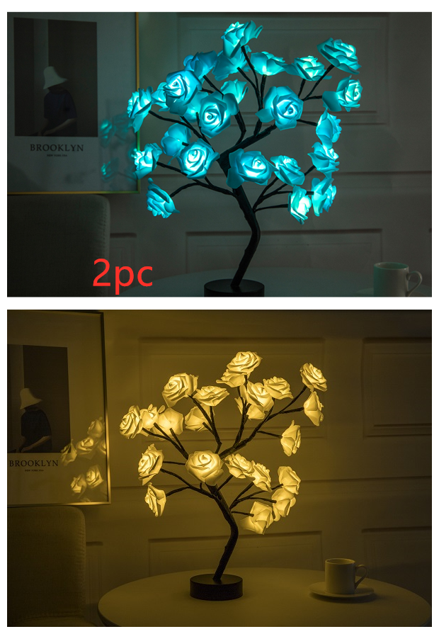 Rose Flower Lamp USB Battery Operated LED Table Lamp Bonsai Tree Night Lights