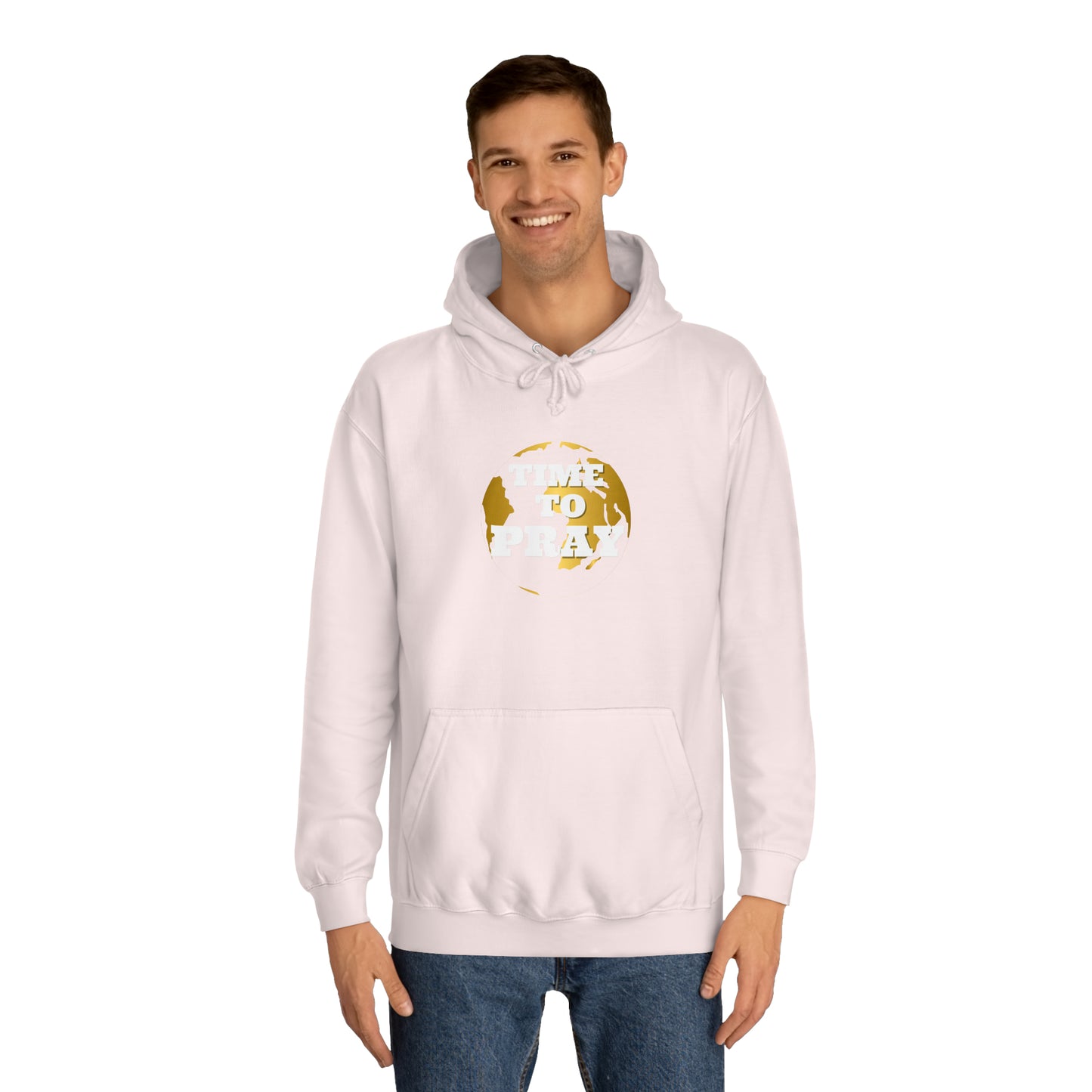 Unisex College Hoodie Time to Pray for Peace Design