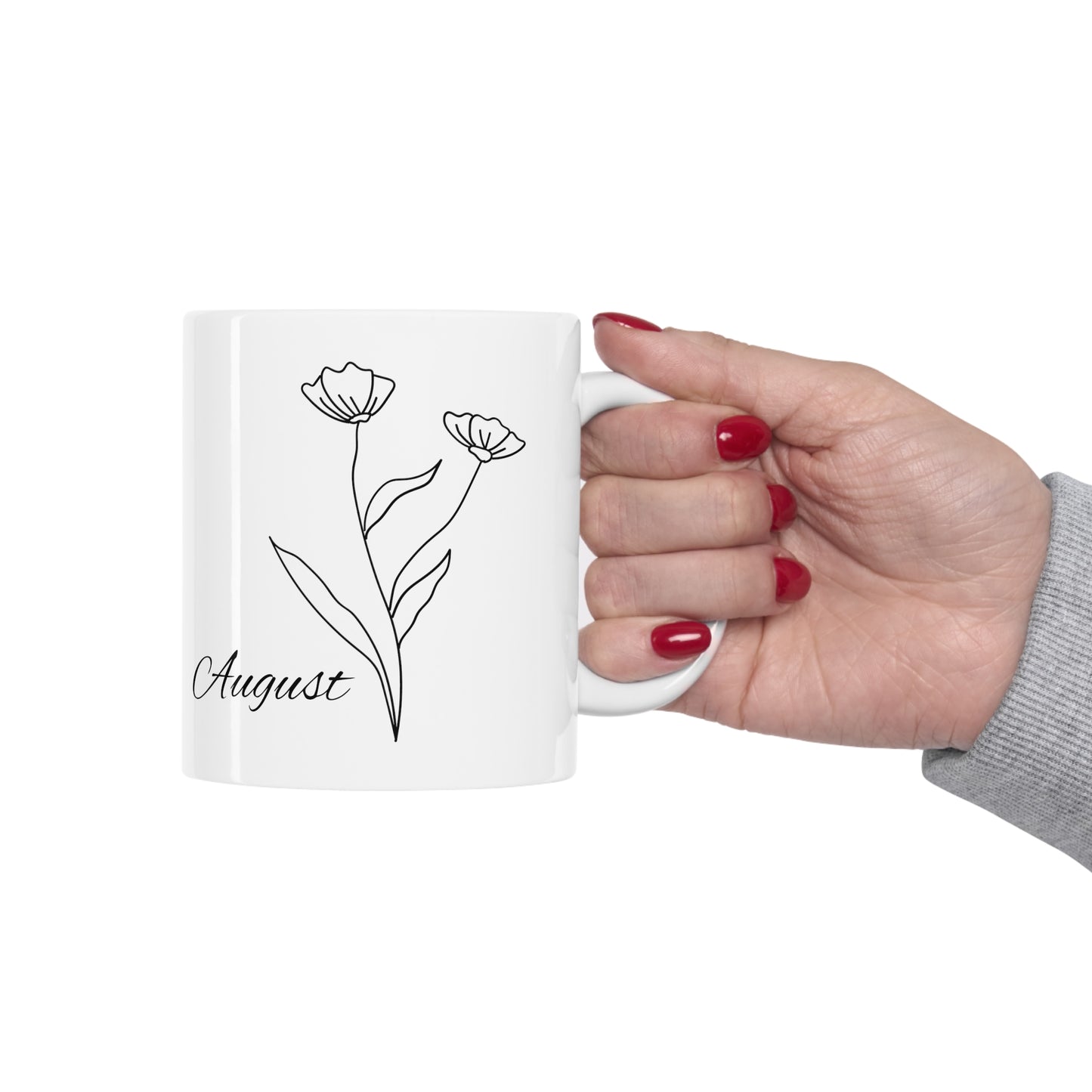 August Birth Month Flower Ceramic Coffee Mug