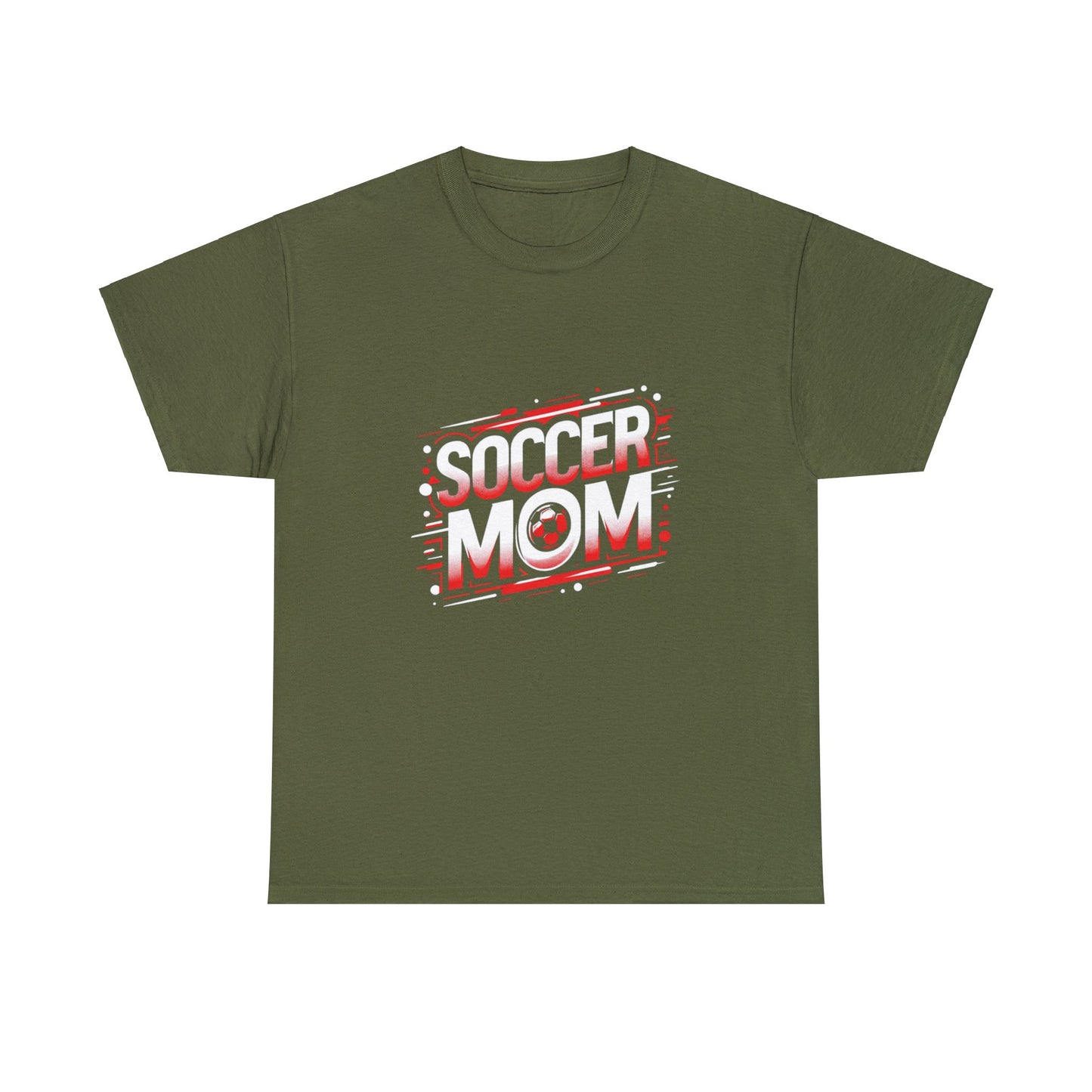 Soccer Mom Red and White Design Unisex Heavy Cotton Tee