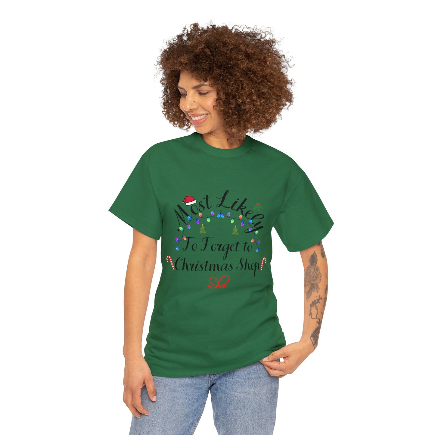 Christmas Ugly Tees Unisex Heavy Cotton Tee forget to Christmas Shop