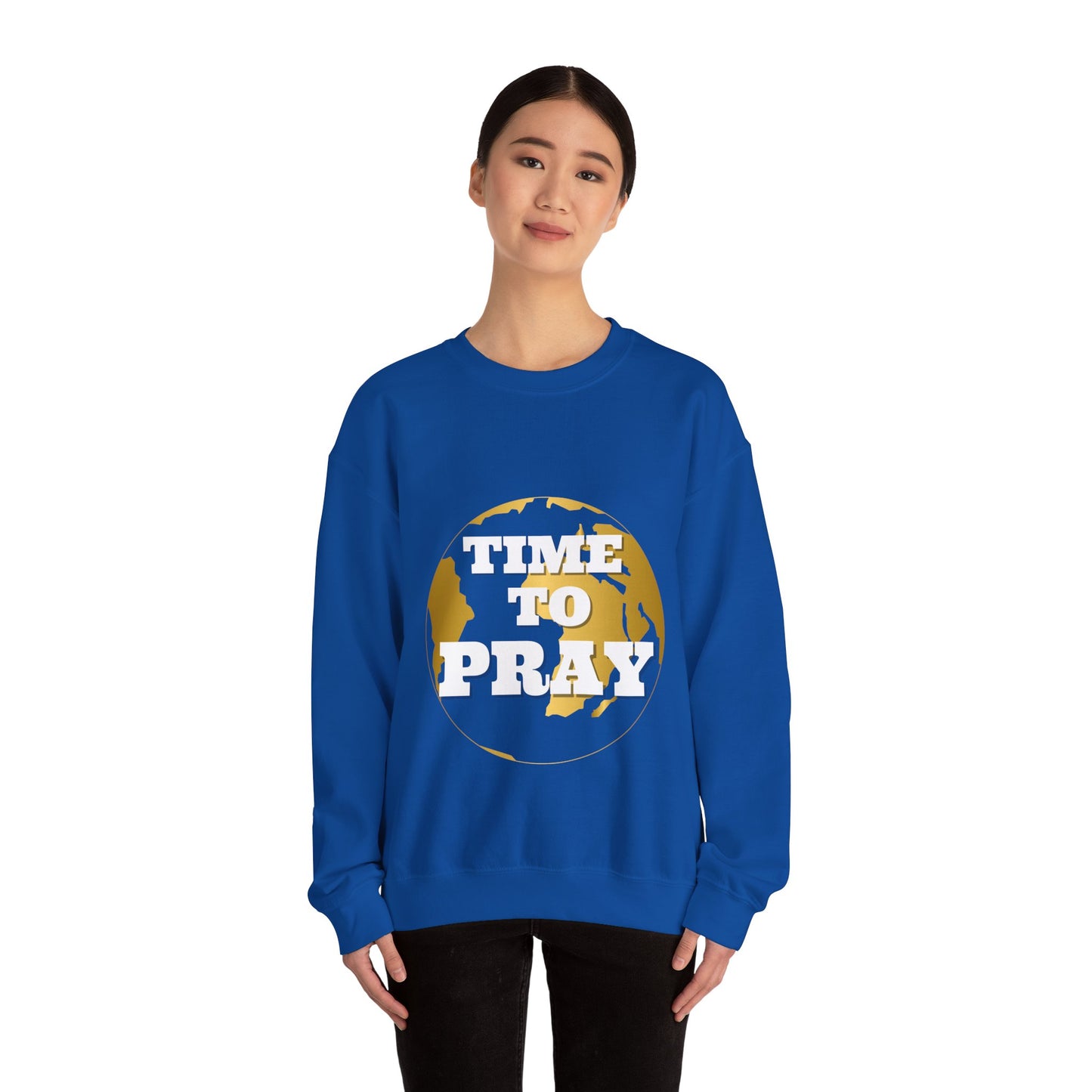 Unisex Heavy Blend™ Crewneck Sweatshirt Time to Pray for Peace Design