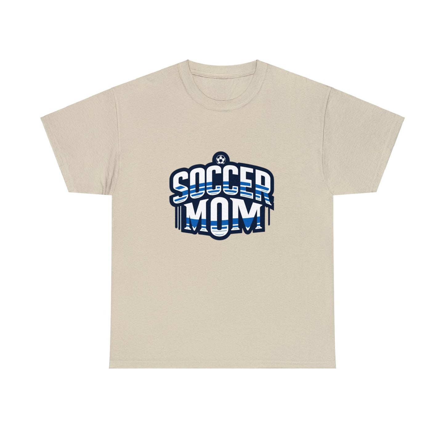 Soccer Mom Blue and White Design Unisex Heavy Cotton Tee