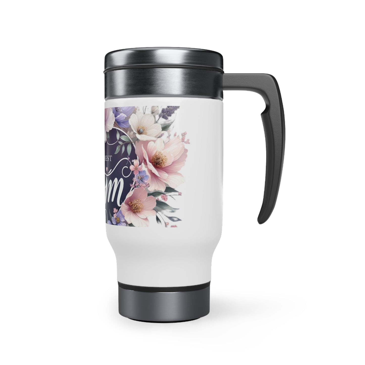 Best Mom Stainless Steel Travel Mug with Handle, 14oz