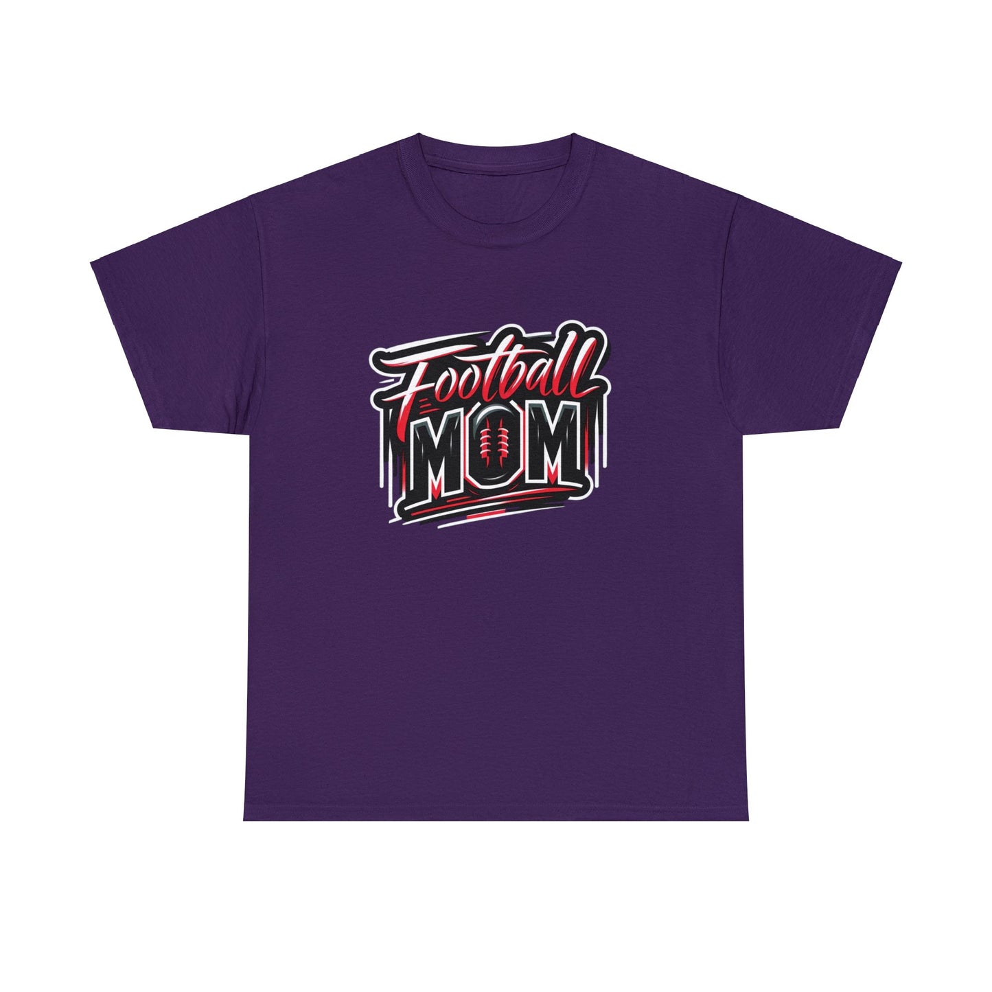 Football Mom Red and Black Design Unisex Heavy Cotton Tee