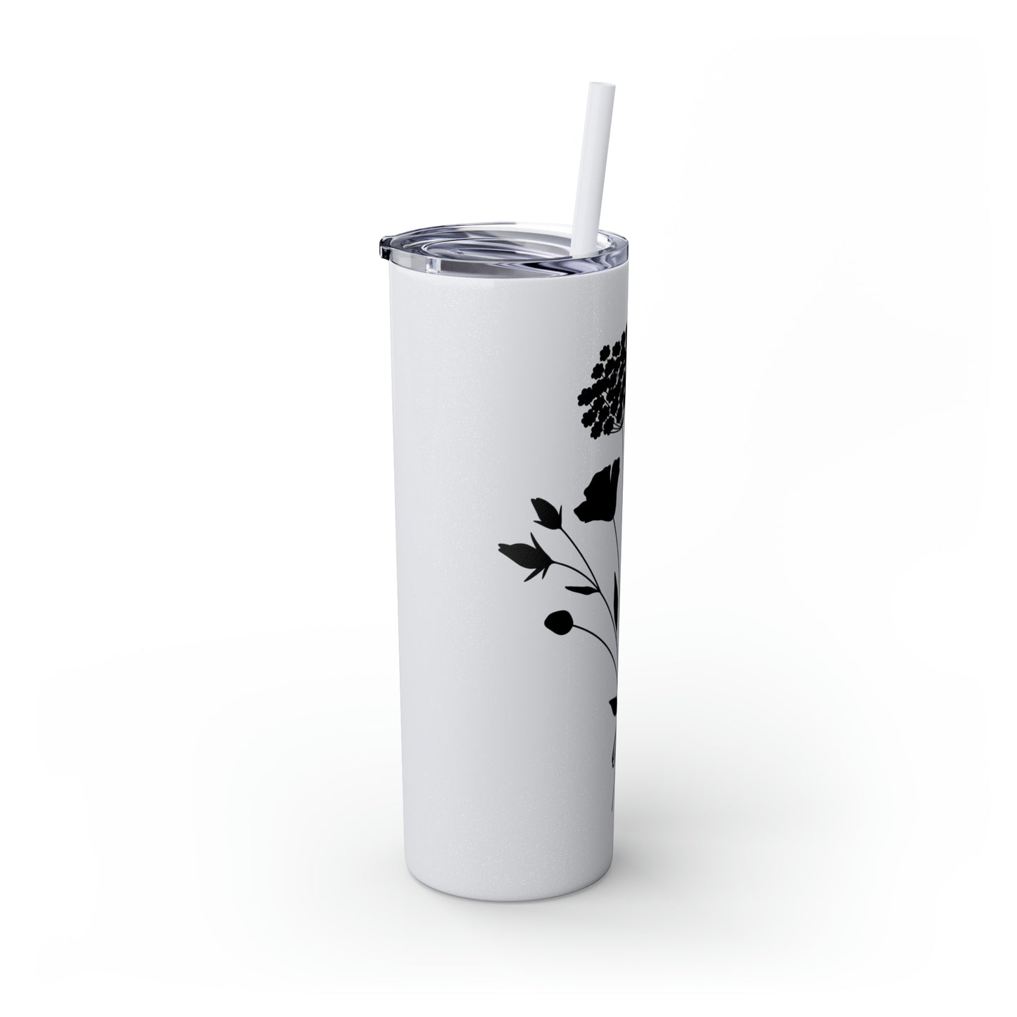 Skinny Tumbler with Straw, 20oz - Flower Bunch