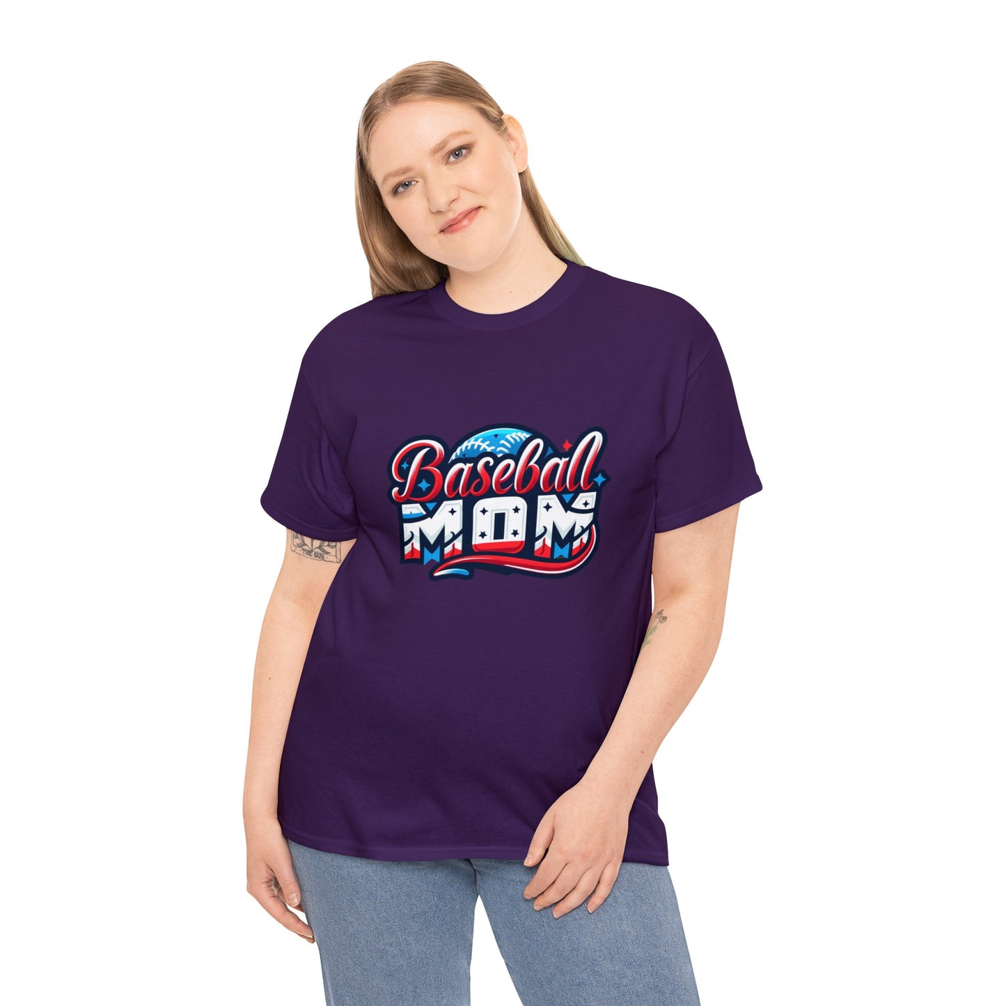 Baseball Mom Unisex Heavy Cotton Tshirt