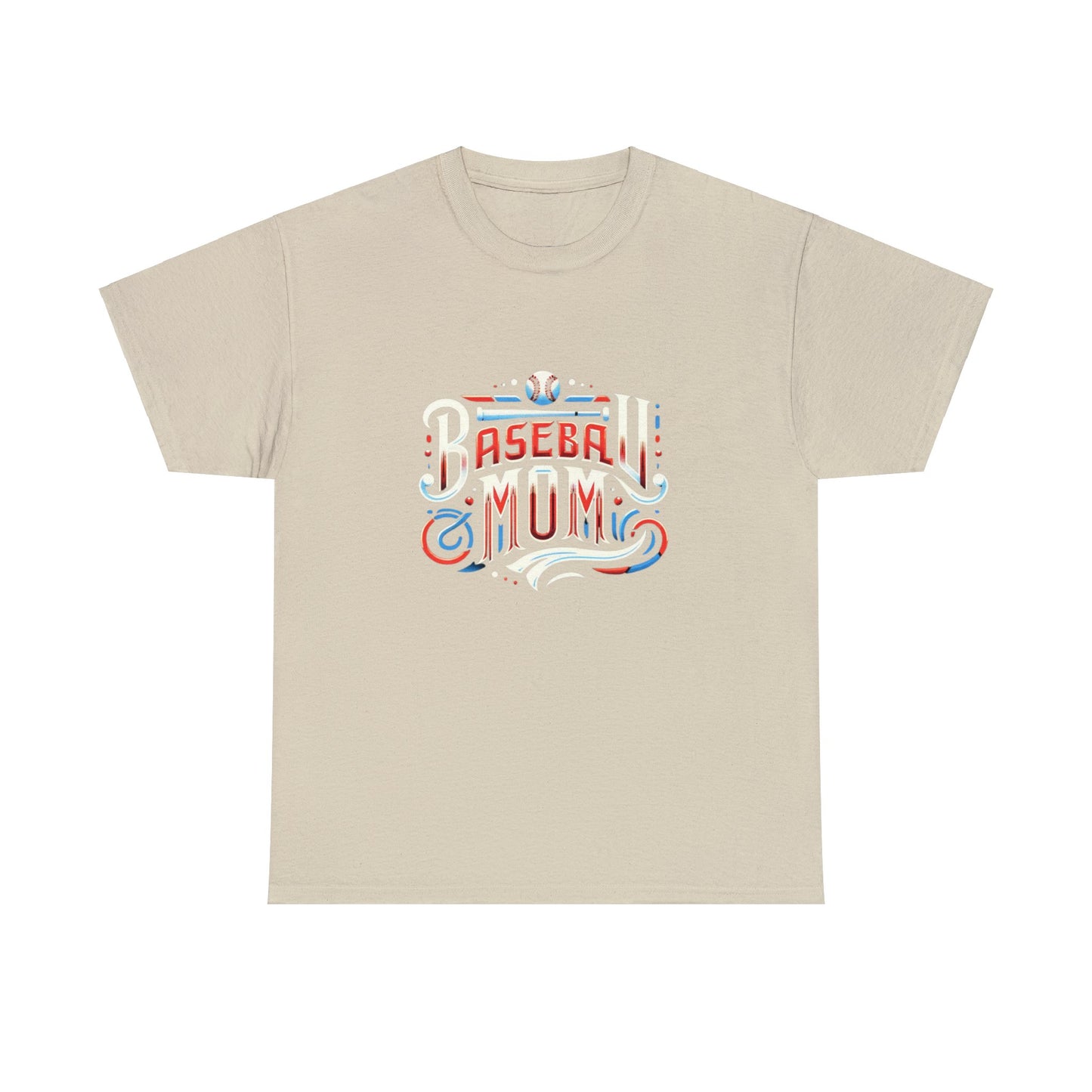 Baseball Mom Red, White and Blue Unisex Heavy Cotton Tee