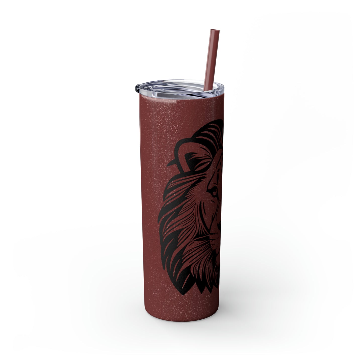 Skinny Tumbler with Straw, 20oz - Lion Face