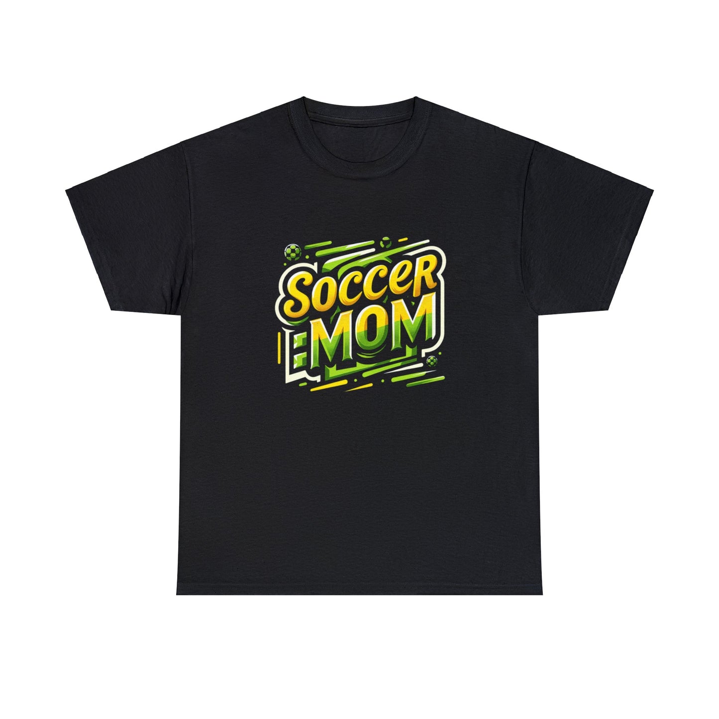 Soccer Mom Yellow and Green Design Unisex Heavy Cotton Tee