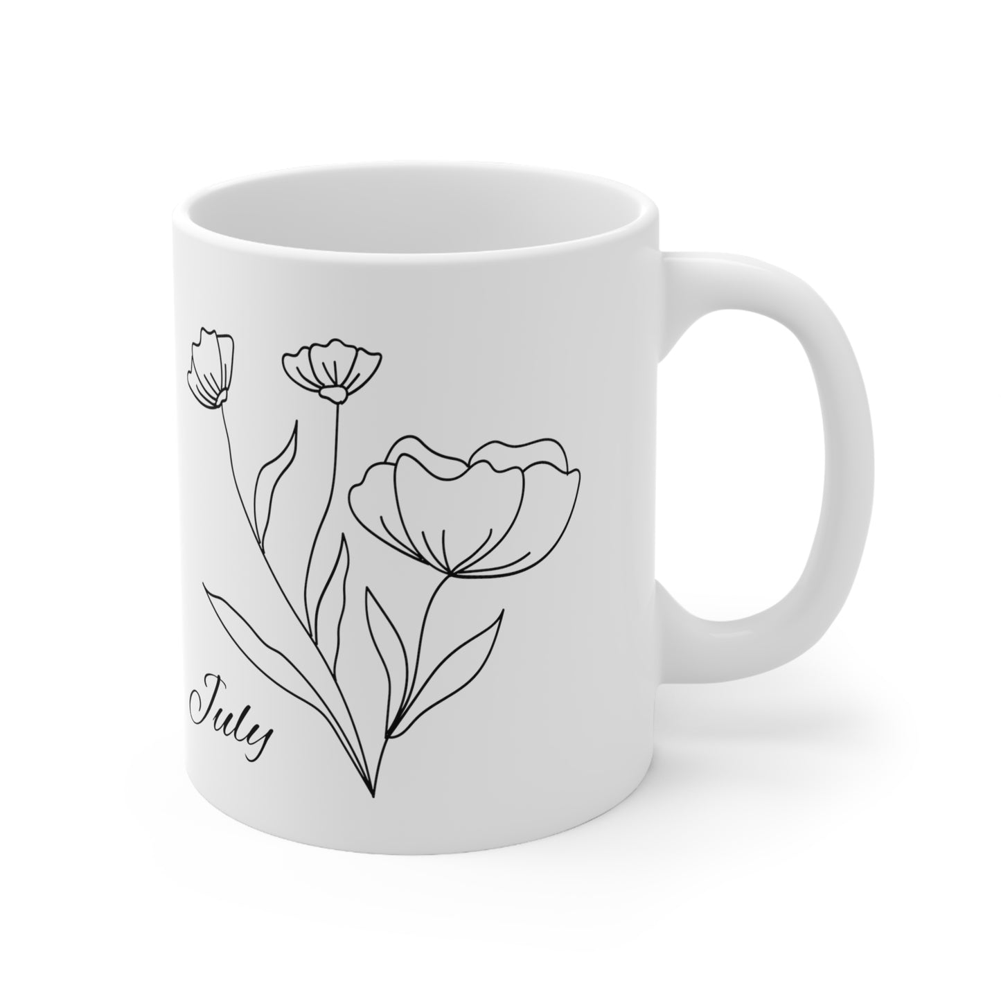 July Birth Month Flower Ceramic Coffee Mug