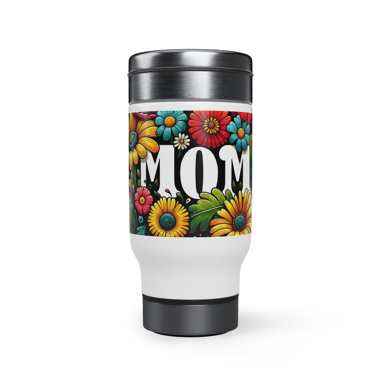 Mom Stainless Steel Travel Mug with Handle, 14oz