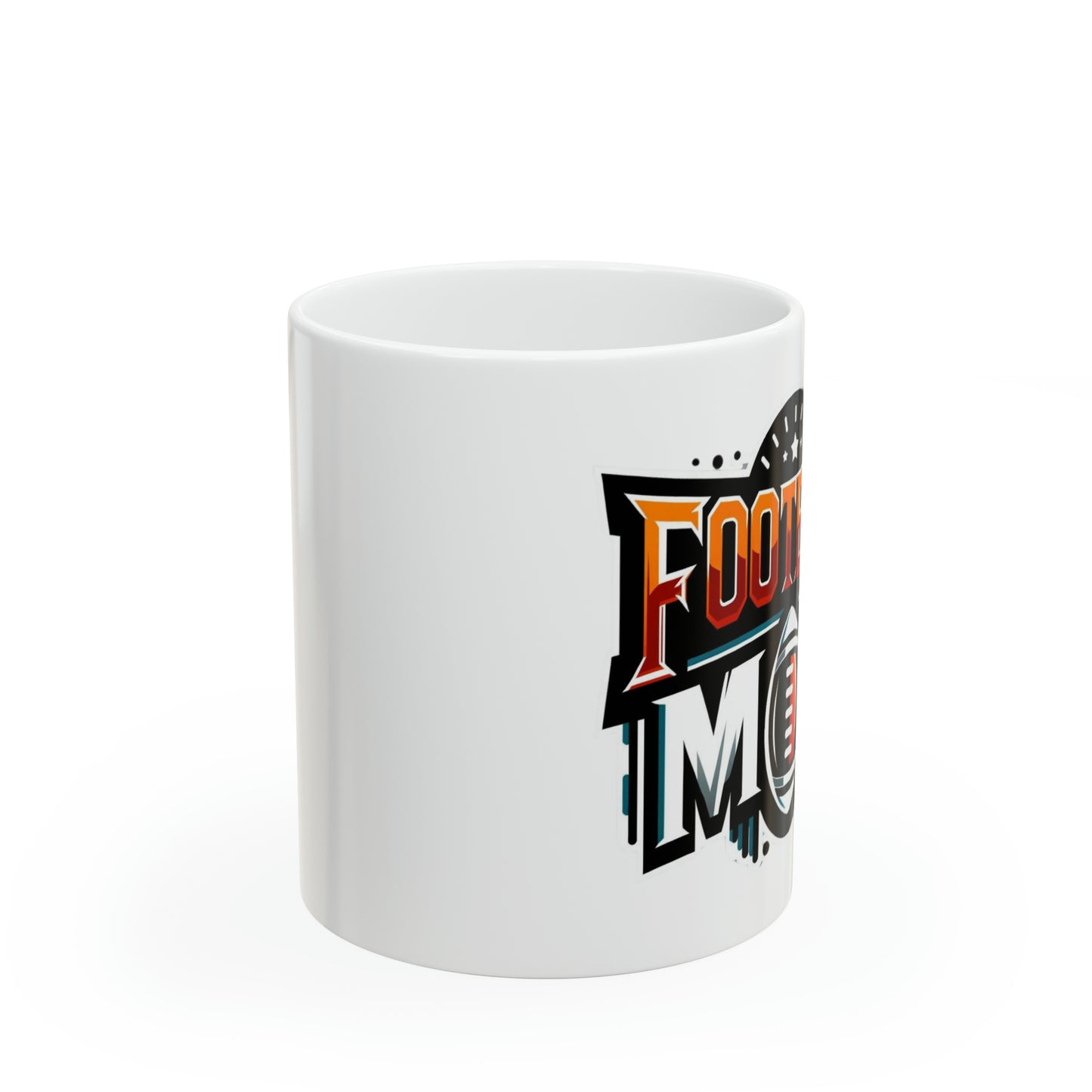 Football Mom Orange White and Black Ceramic Mug (11oz)