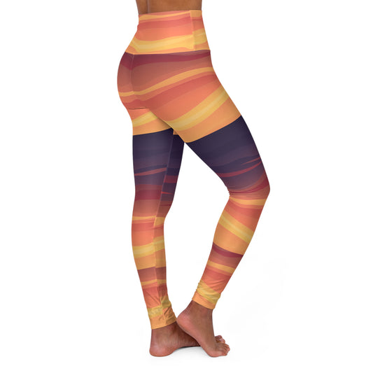 High Waisted Yoga Leggings Customized Sunset Design