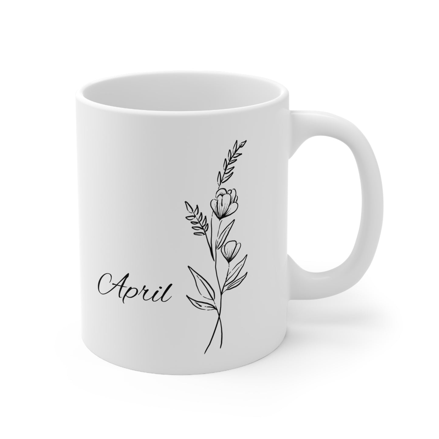 April Birth Month Flower Ceramic Coffee Mug