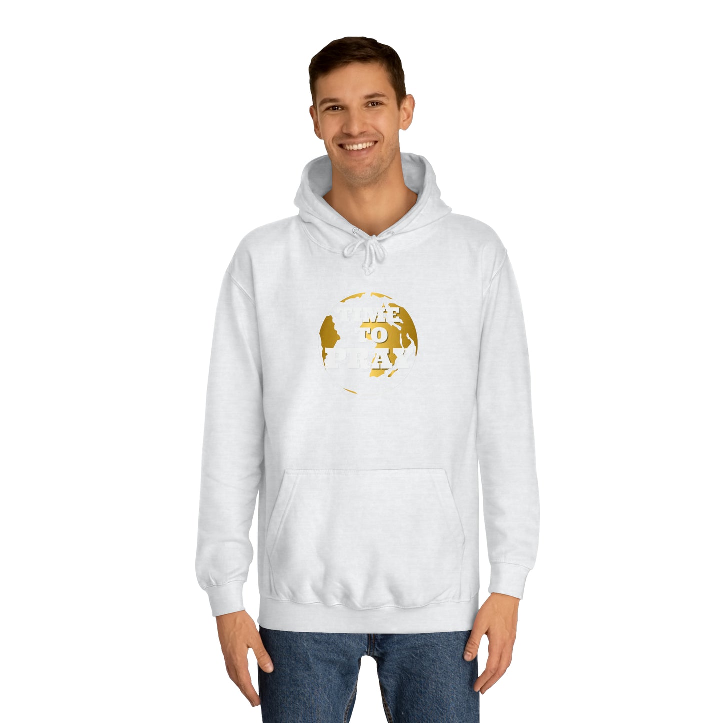 Unisex College Hoodie Time to Pray for Peace Design