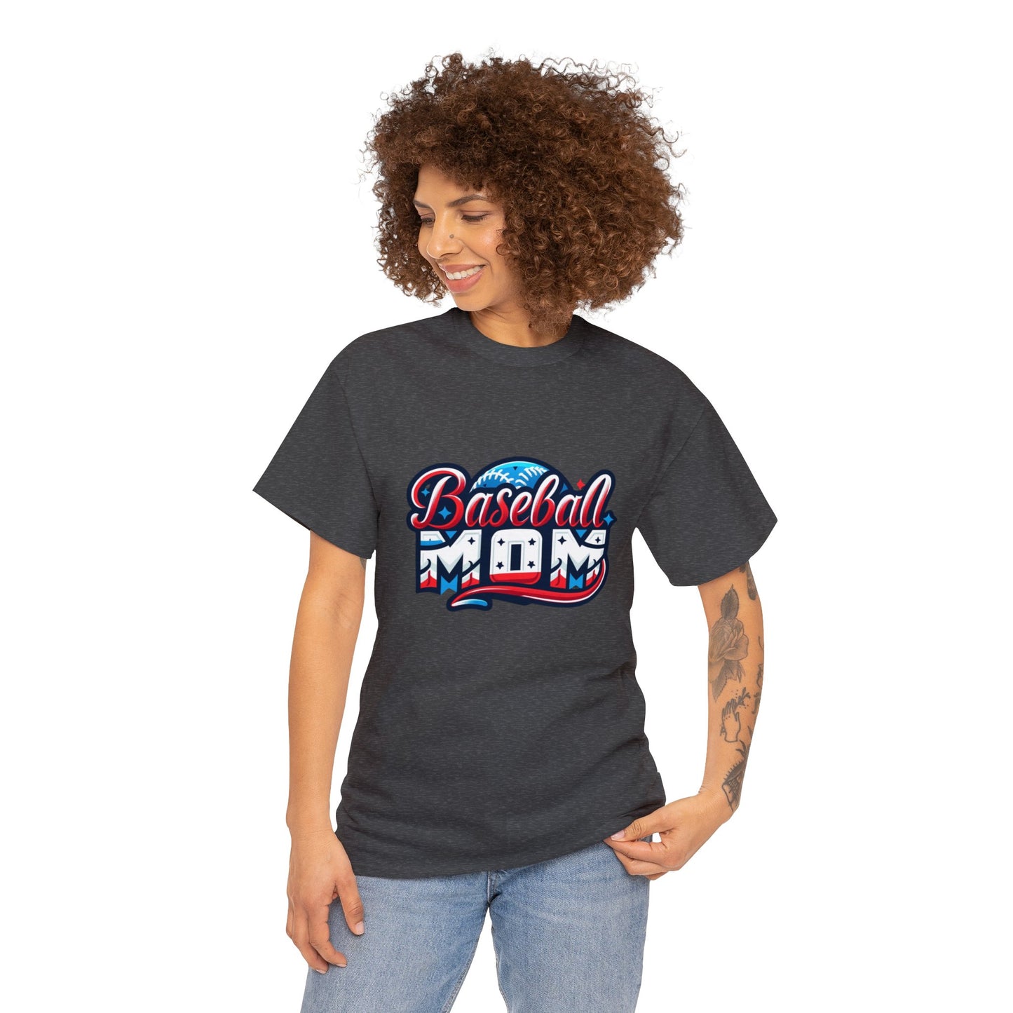 Baseball Mom Unisex Heavy Cotton Tshirt