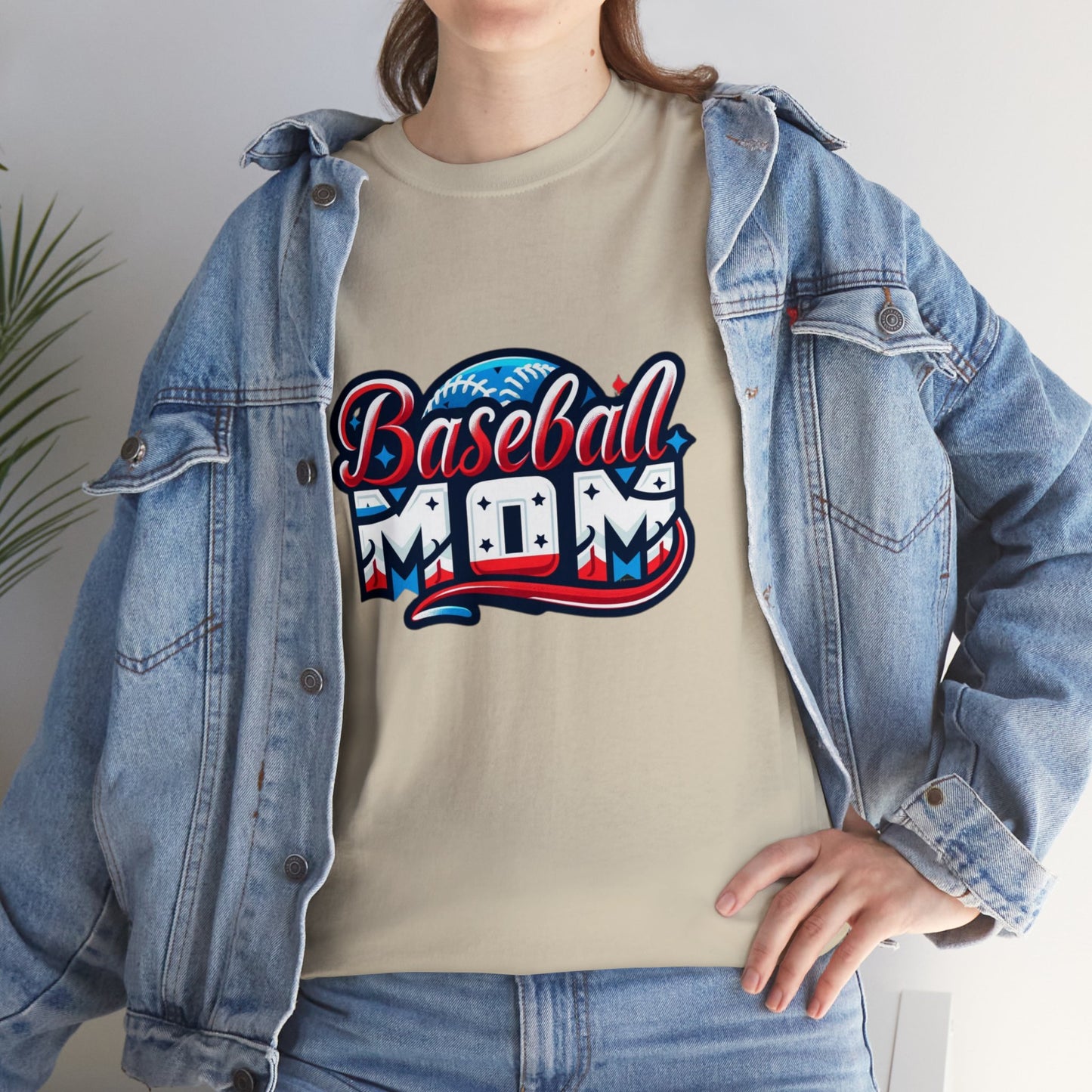 Baseball Mom Unisex Heavy Cotton Tshirt