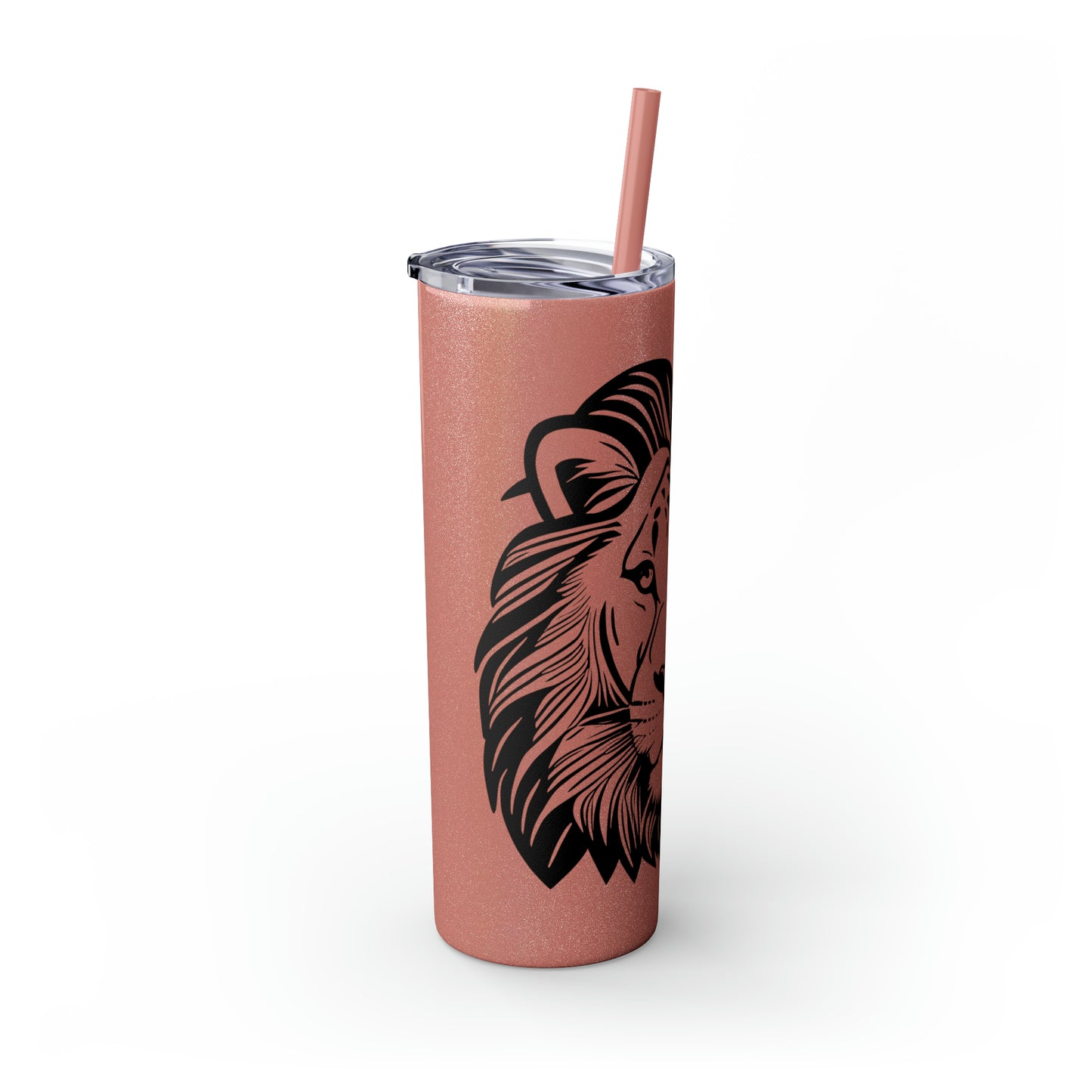 Skinny Tumbler with Straw, 20oz - Lion Face