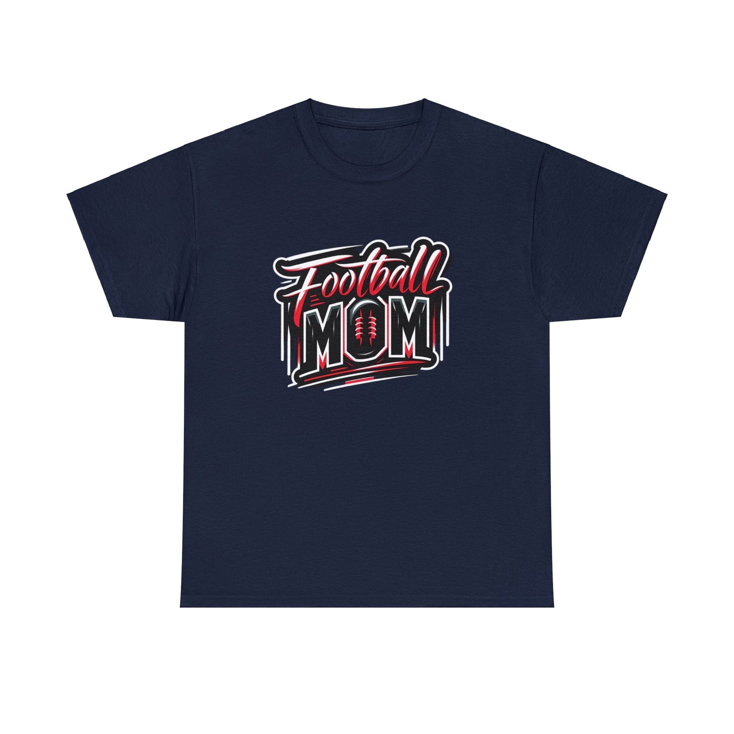 Football Mom Red and Black Design Unisex Heavy Cotton Tee