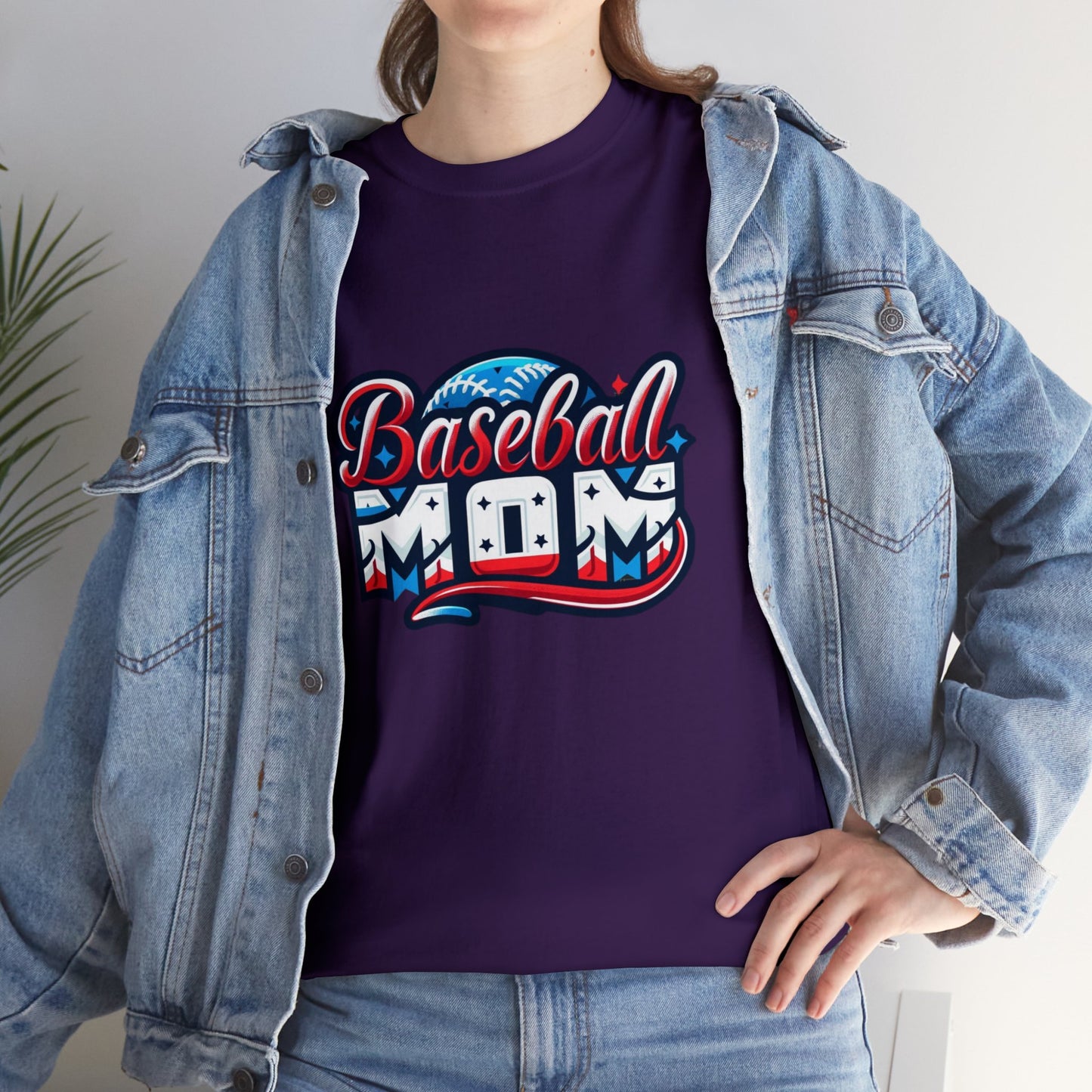 Baseball Mom Unisex Heavy Cotton Tshirt