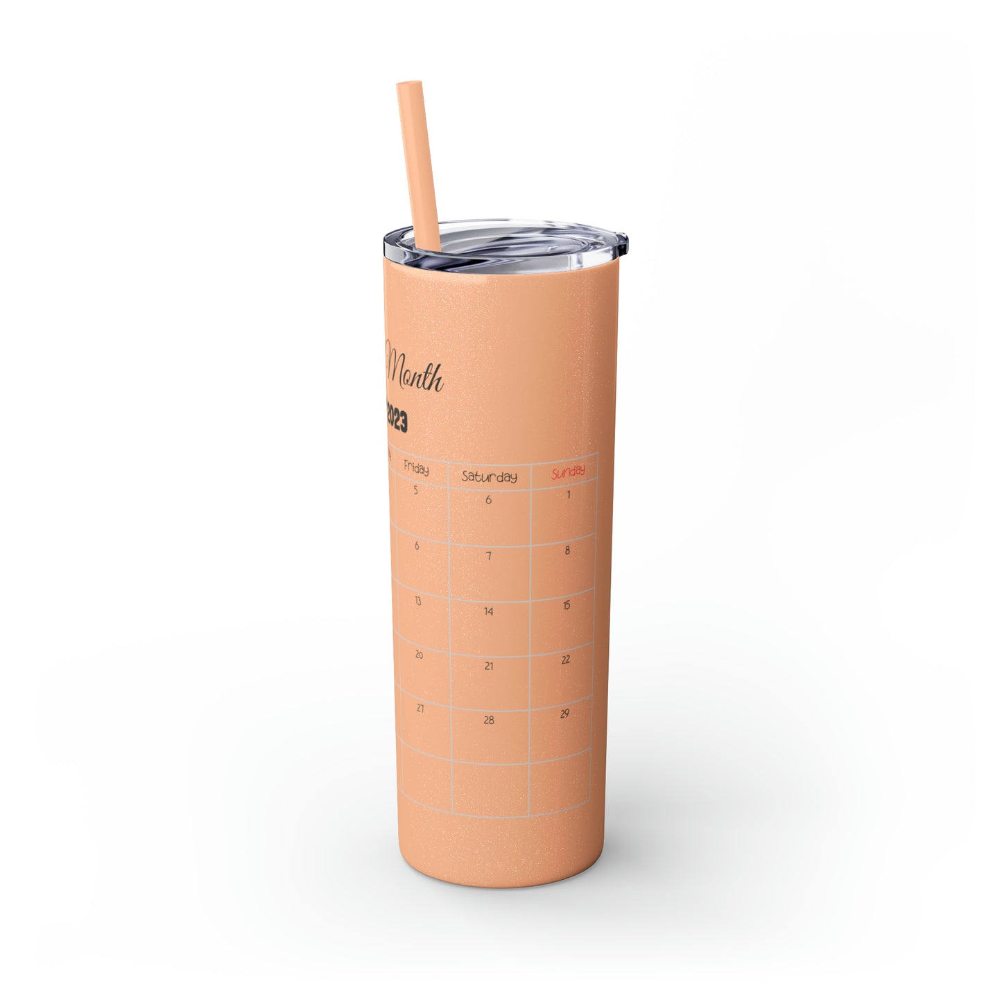 Skinny Tumbler with Straw, 20oz-Birthday Month October