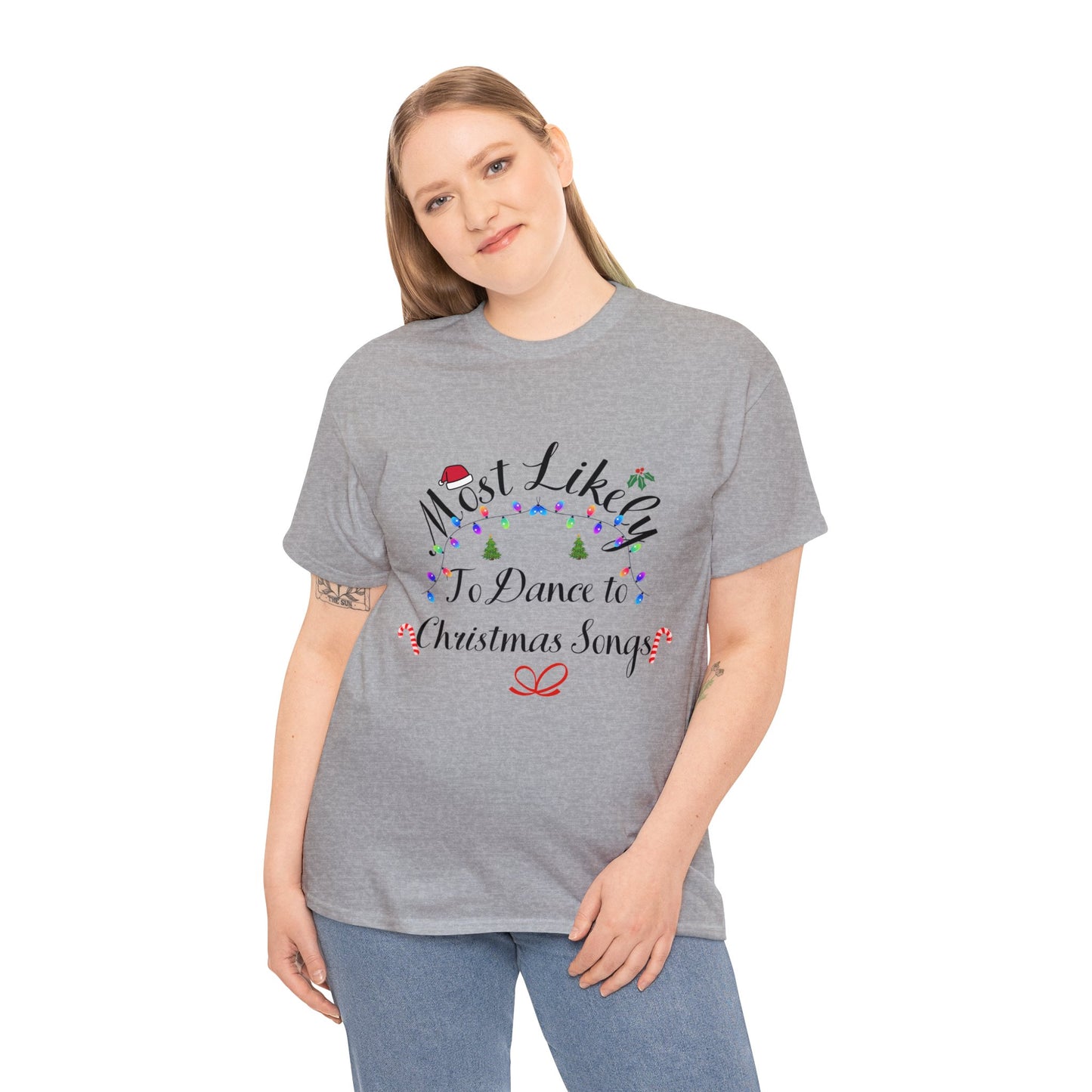 Christmas Ugly Tees Unisex Heavy Cotton Tee dance to Christmas songs