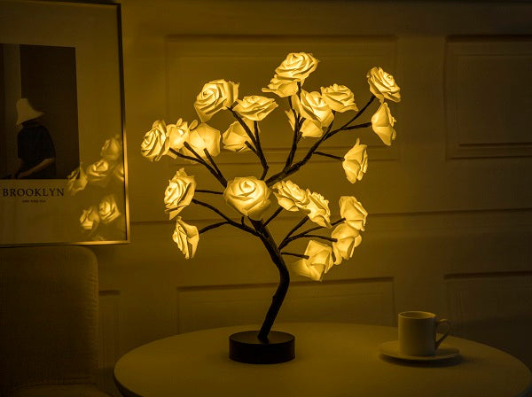 Rose Flower Lamp USB Battery Operated LED Table Lamp Bonsai Tree Night Lights