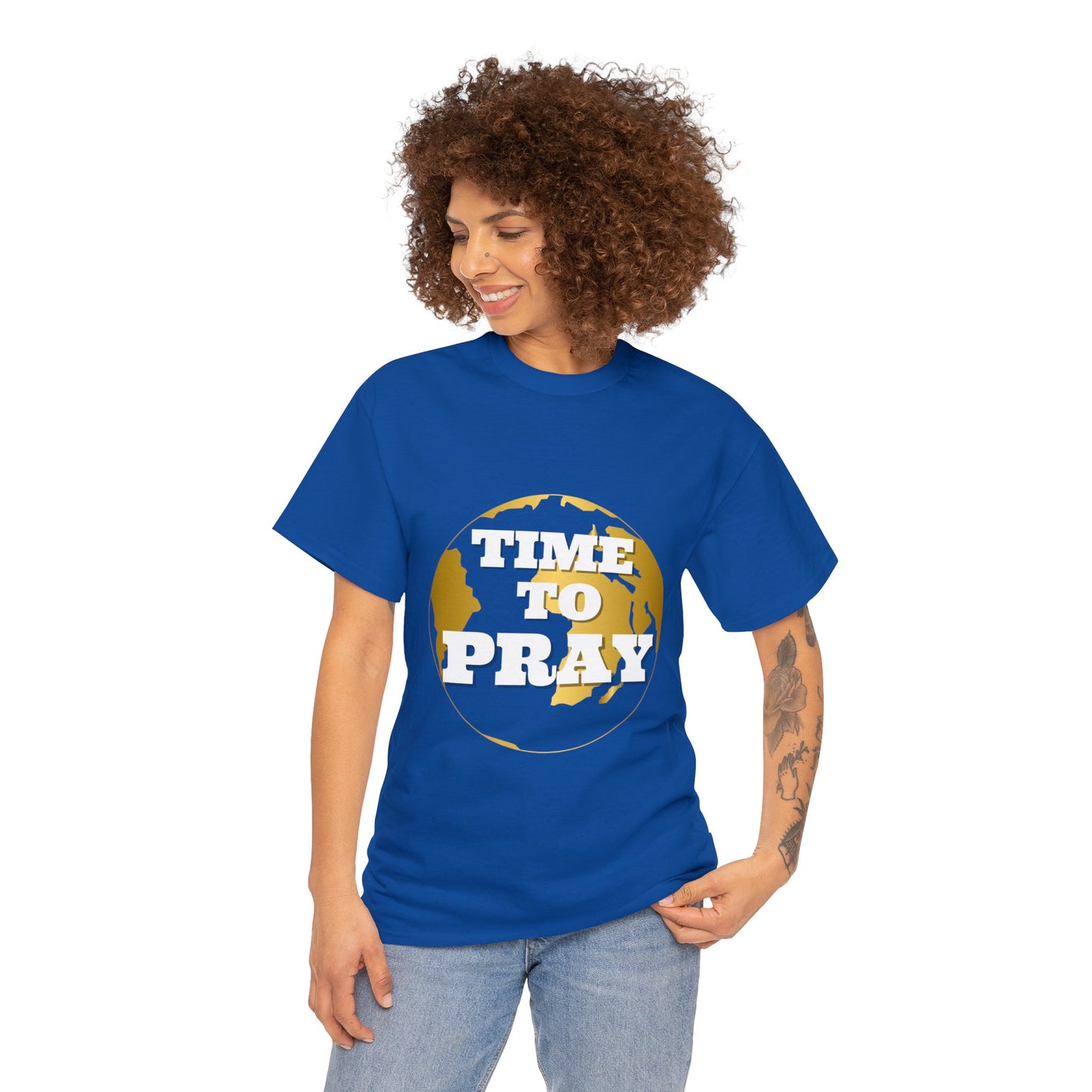 Unisex Heavy Cotton Tee Time to Pray for Peace Short Sleeves Tee