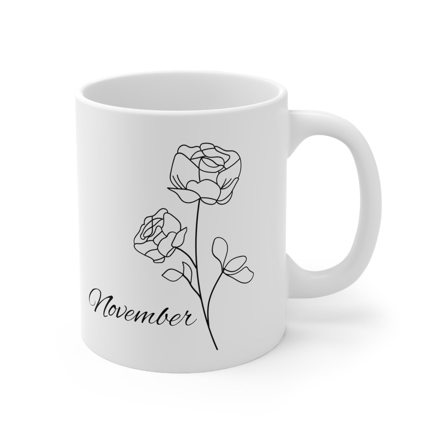 November Birth Month Flower Ceramic Coffee Mug