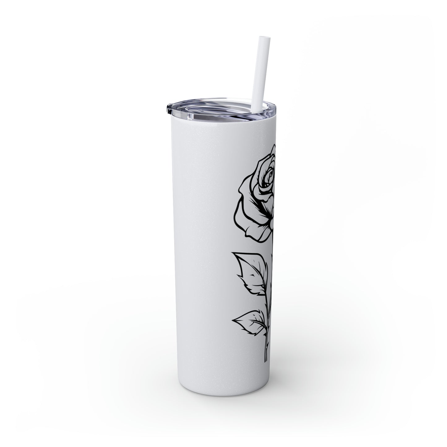 Skinny Tumbler with Straw, 20oz - Single Rose