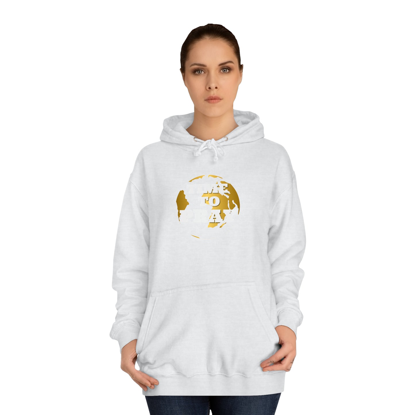 Unisex College Hoodie Time to Pray for Peace Design