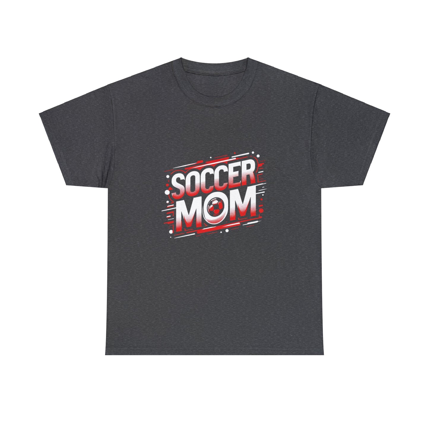 Soccer Mom Red and White Design Unisex Heavy Cotton Tee