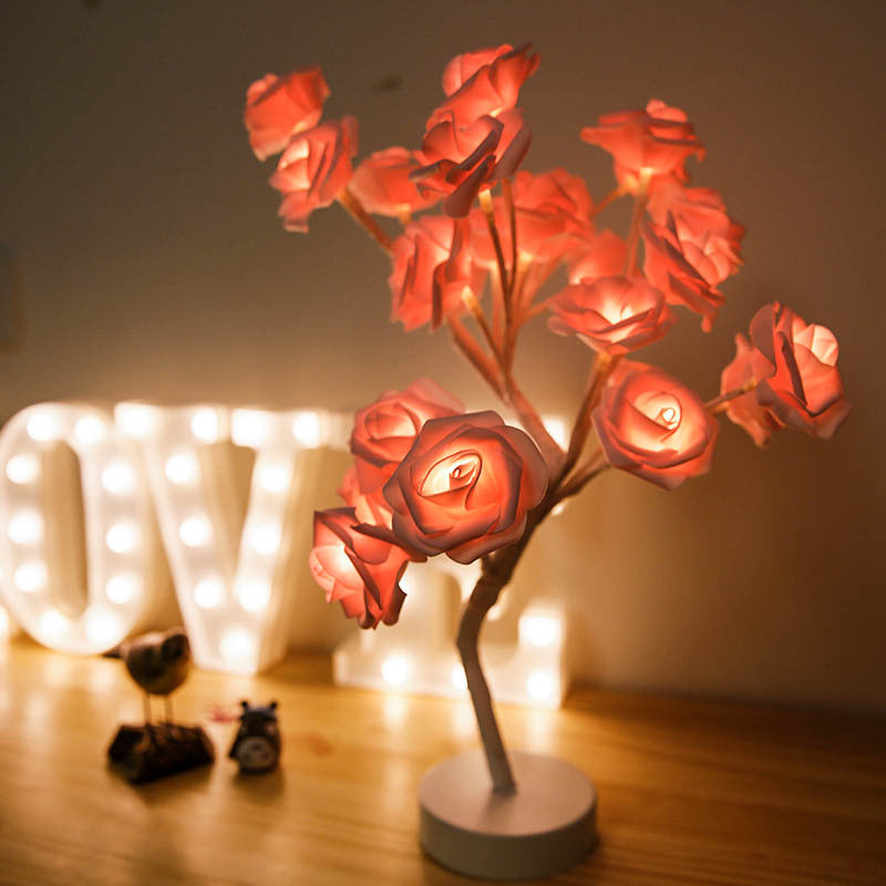 Rose Flower Lamp USB Battery Operated LED Table Lamp Bonsai Tree Night Lights