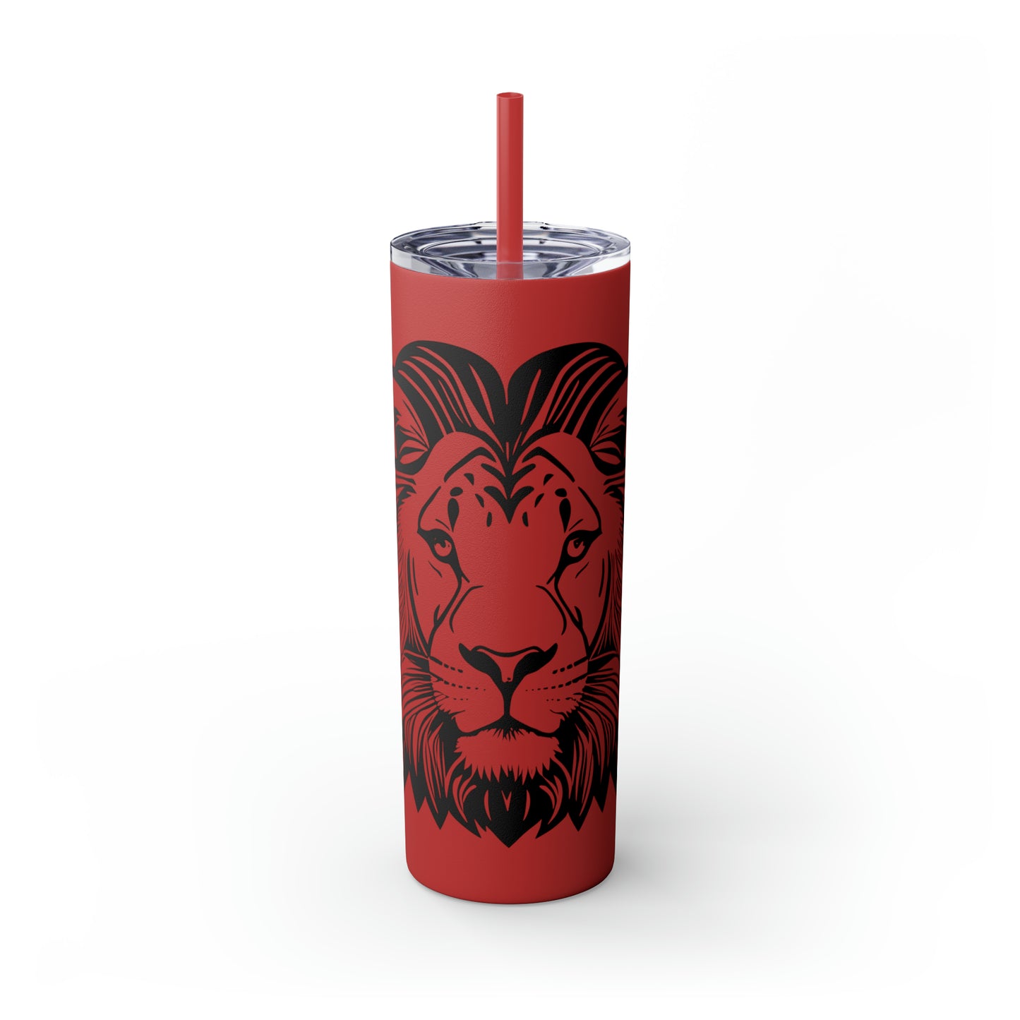 Skinny Tumbler with Straw, 20oz - Lion Face