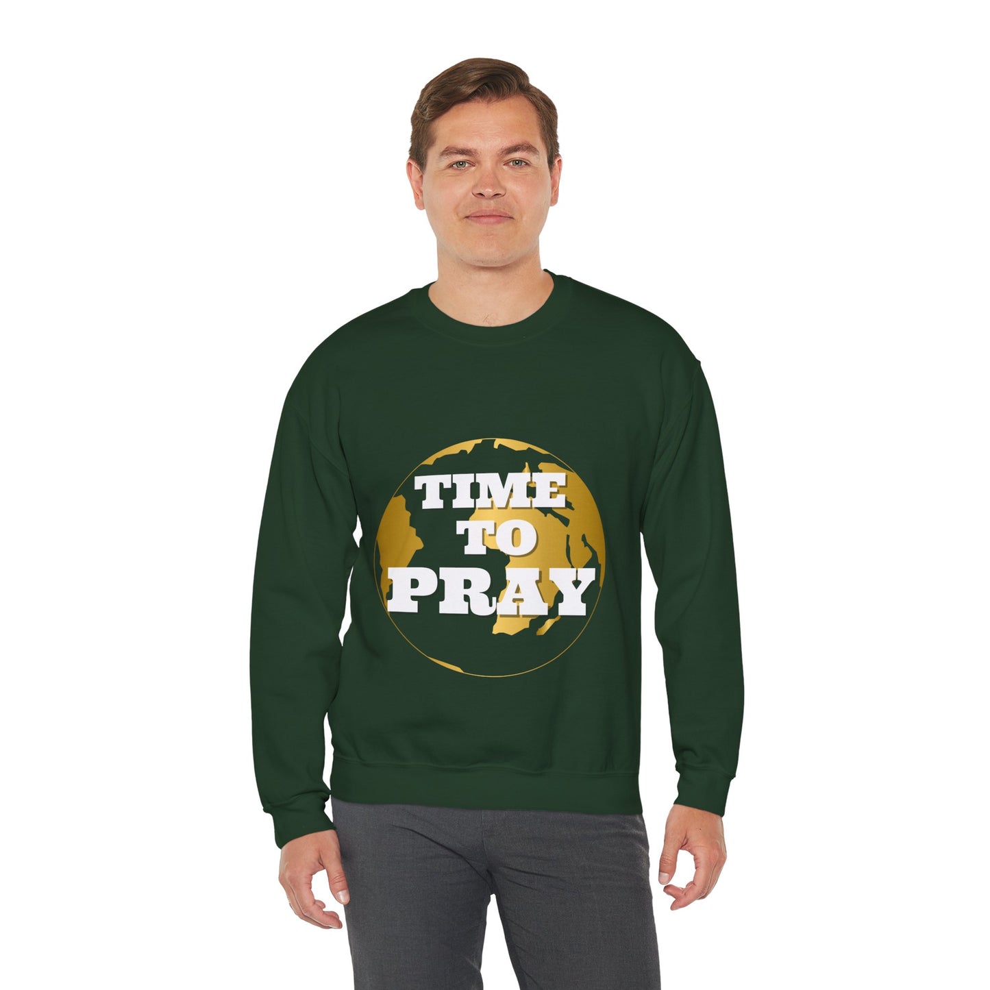 Unisex Heavy Blend™ Crewneck Sweatshirt Time to Pray for Peace Design