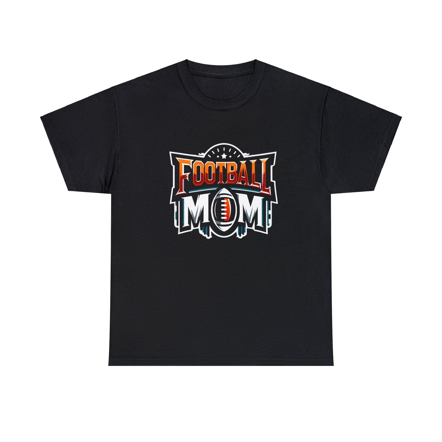 Football Mom Orange White and Red Design Unisex Heavy Cotton Tee