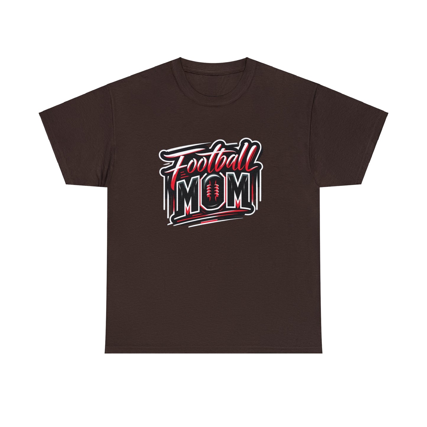 Football Mom Red and Black Design Unisex Heavy Cotton Tee