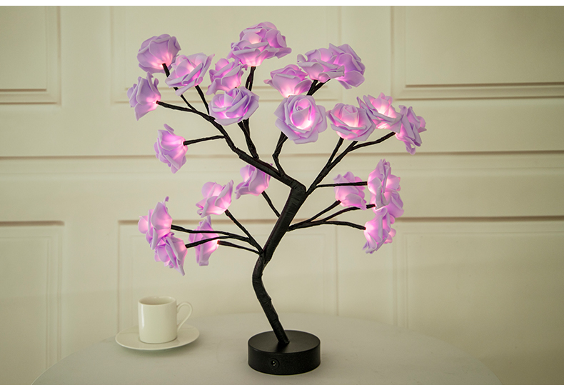 Rose Flower Lamp USB Battery Operated LED Table Lamp Bonsai Tree Night Lights